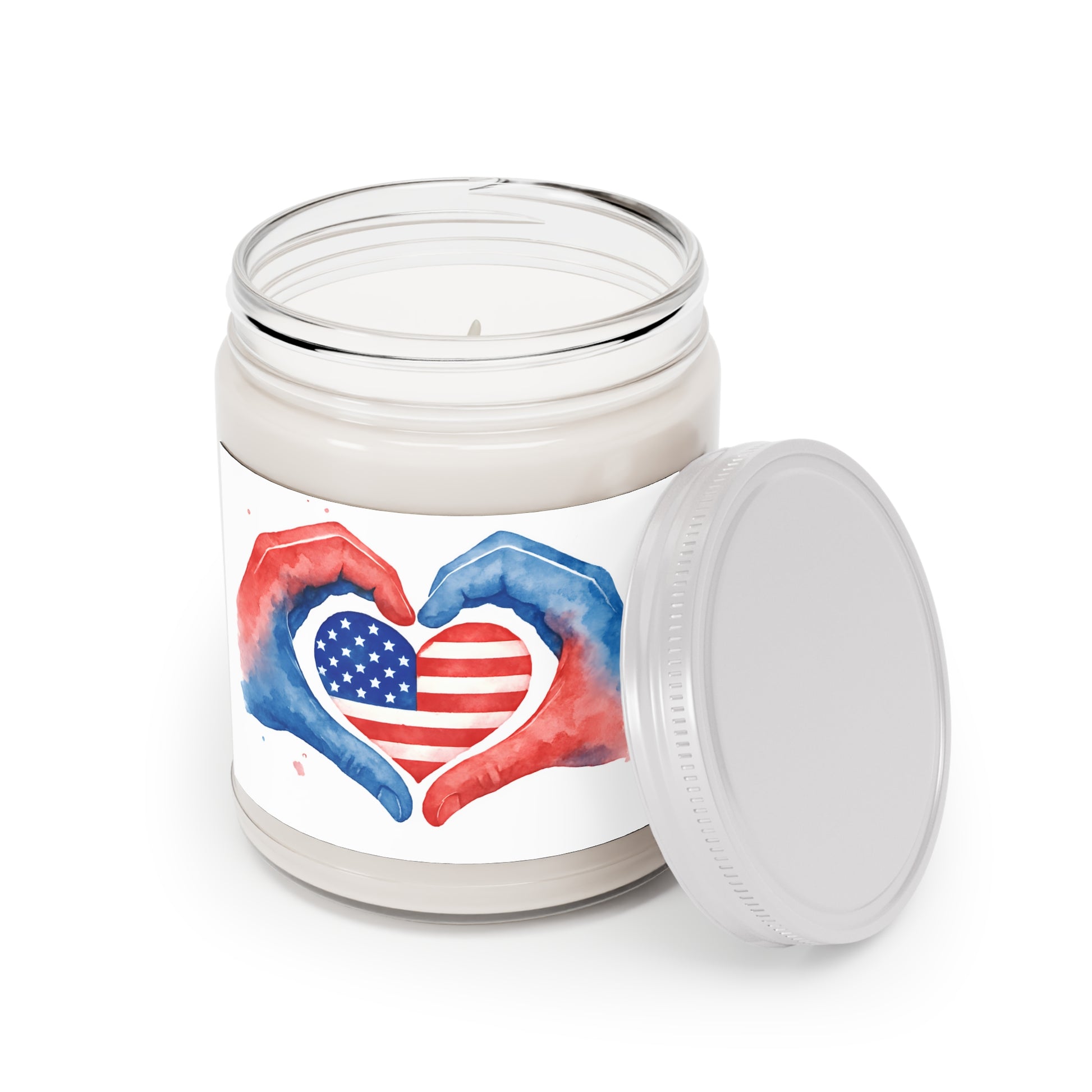 Patriotic Heart Scented Candle | 9oz Candle | USA Decor | Gifts for Him/Her | Independence Day | Home Fragrance | Relaxation