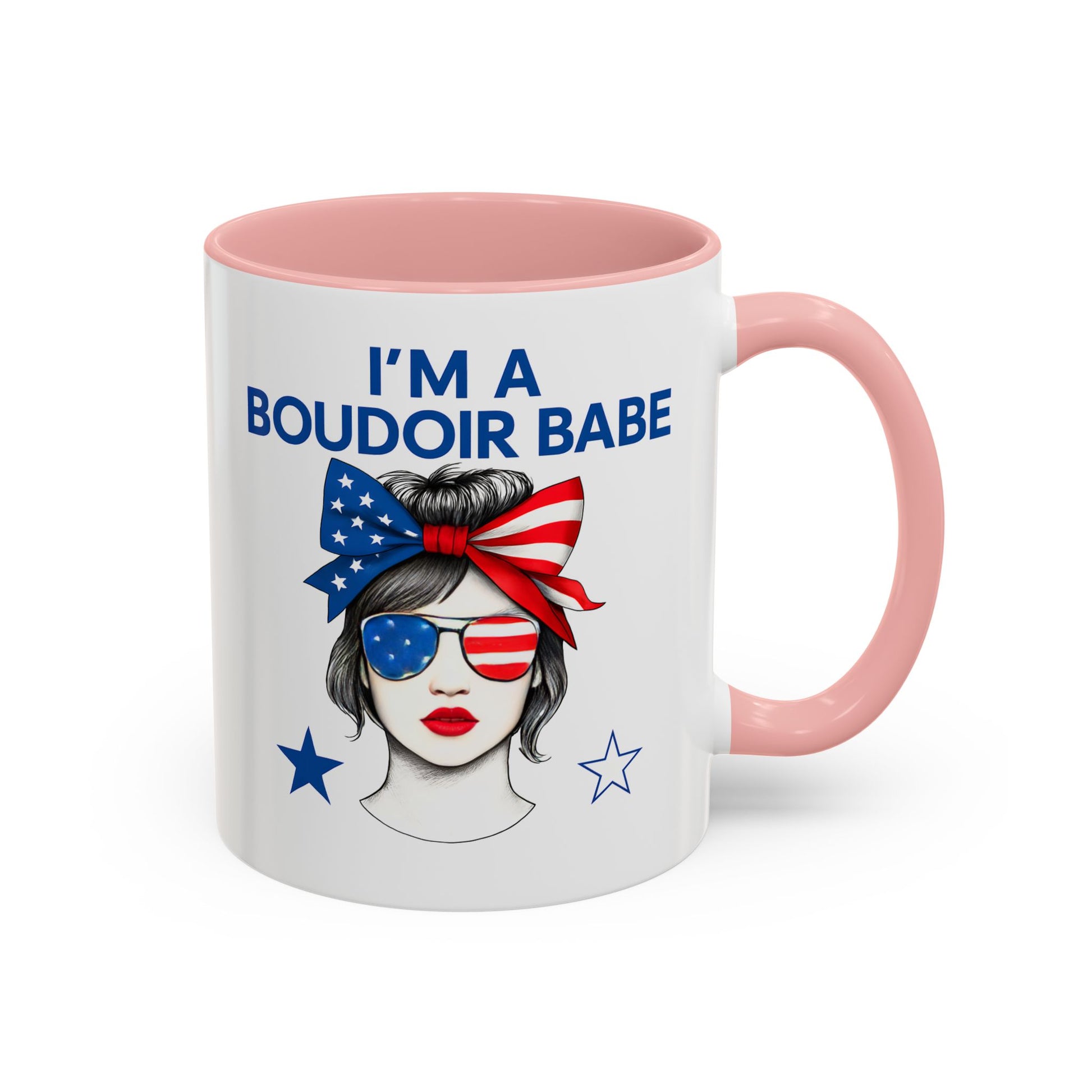Boudoir Babe Coffee Mug, Fun Gift for Her, USA Themed Drinkware, Perfect for Birthdays or Celebrations, Unique Home Decor