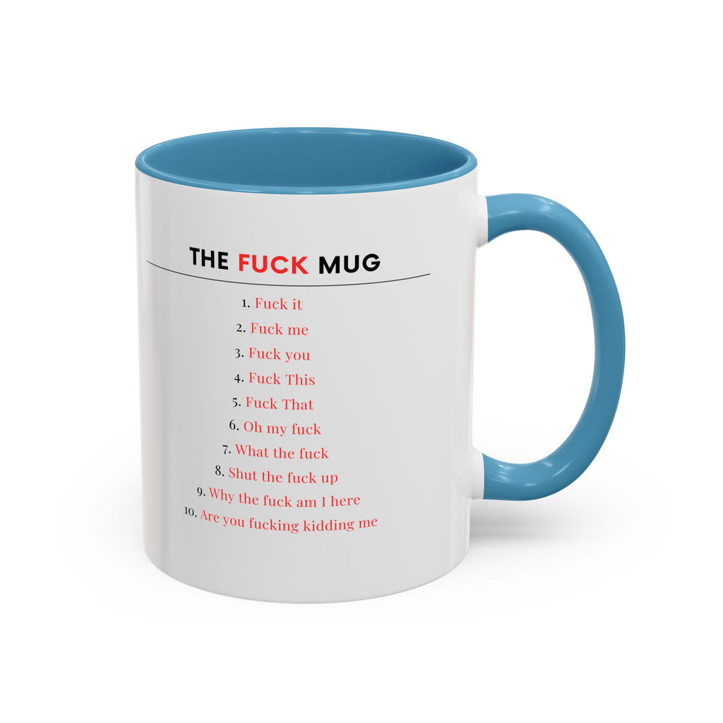 The F*ck Mug, Funny Adult Mug with Swear Words, Explicit Coffee Cup, NSFW Office Humor Gift, Sarcastic Mood Tracker Mug