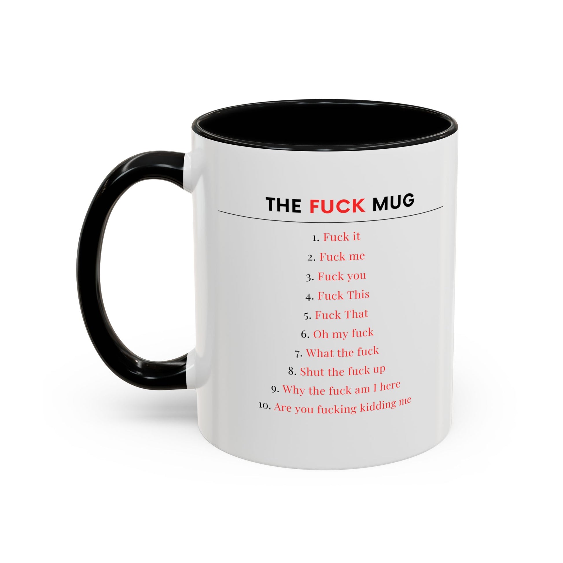 The F*ck Mug, Funny Adult Mug with Swear Words, Explicit Coffee Cup, NSFW Office Humor Gift, Sarcastic Mood Tracker Mug