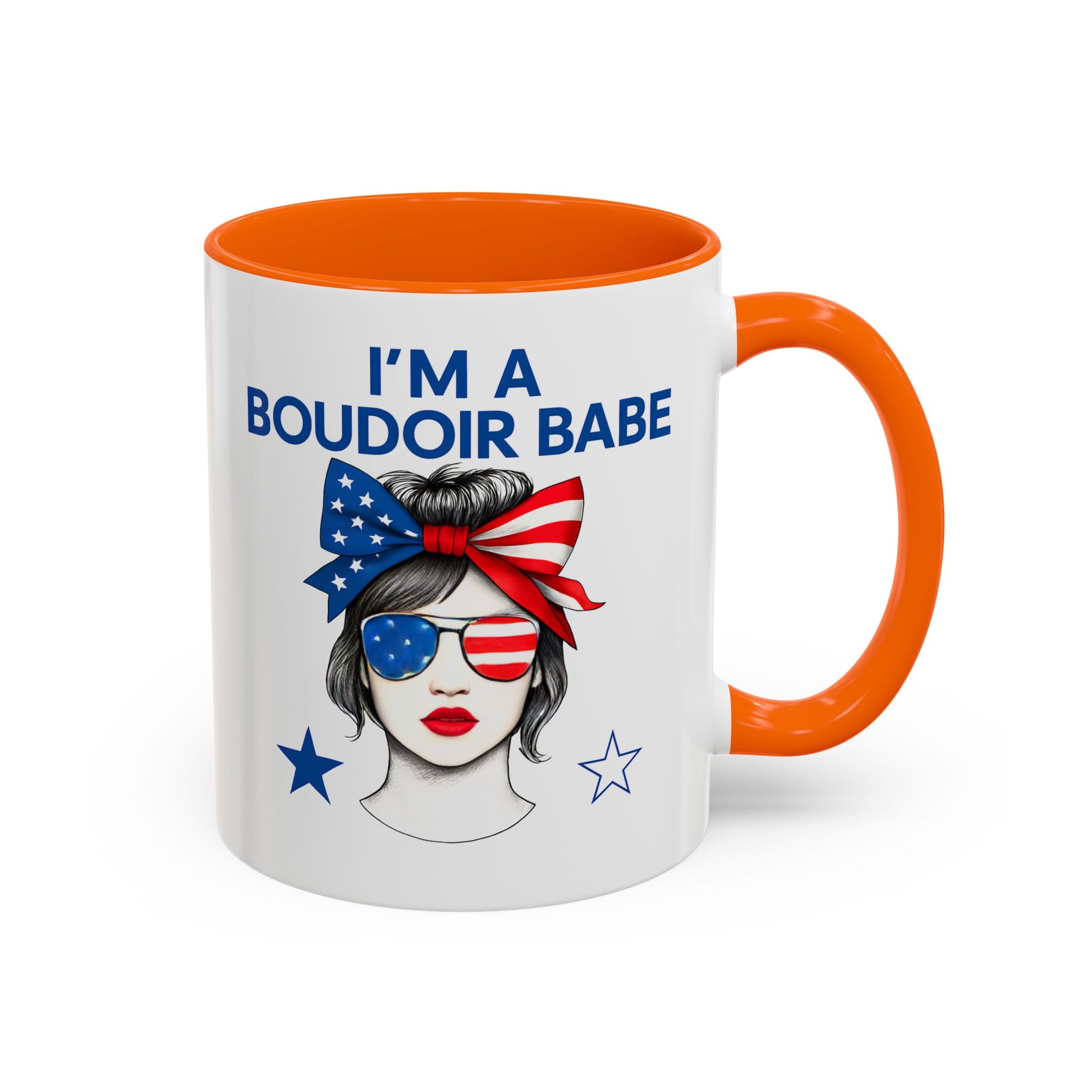 Boudoir Babe Coffee Mug, Fun Gift for Her, USA Themed Drinkware, Perfect for Birthdays or Celebrations, Unique Home Decor