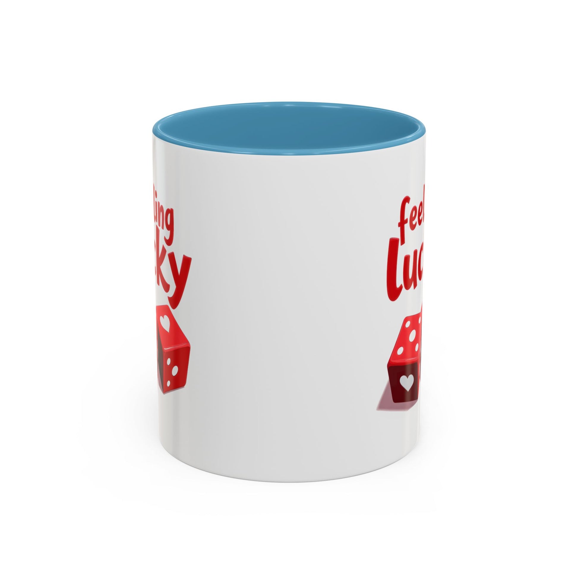 Feeling Lucky Mug, Funny Coffee Cup with Dice Design,  Date Night Mug, Fun Adult Humor