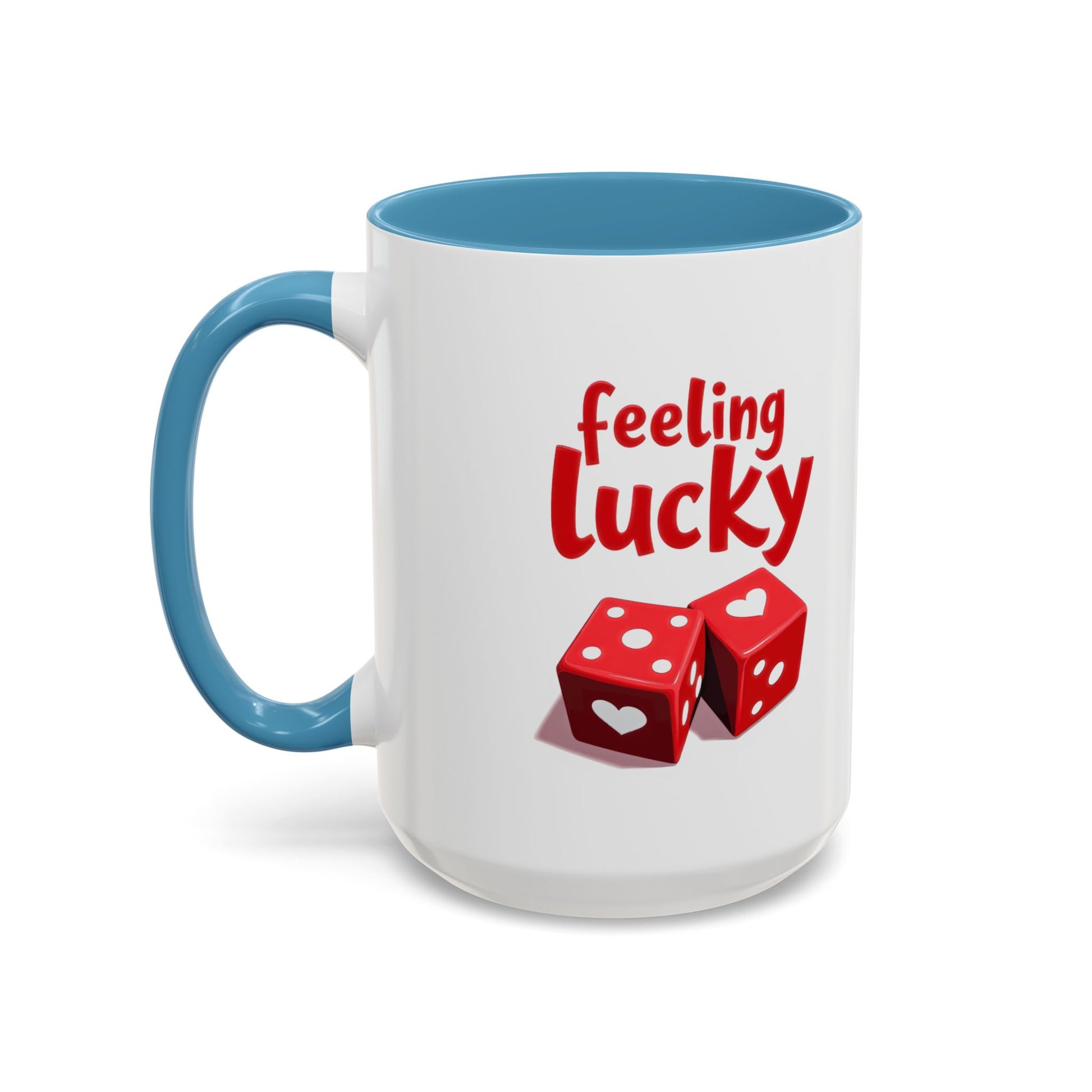 Feeling Lucky Mug, Funny Coffee Cup with Dice Design,  Date Night Mug, Fun Adult Humor