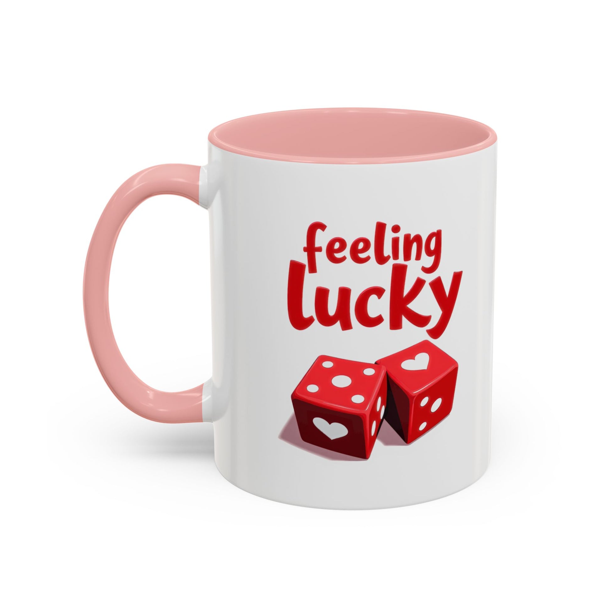 Feeling Lucky Mug, Funny Coffee Cup with Dice Design,  Date Night Mug, Fun Adult Humor