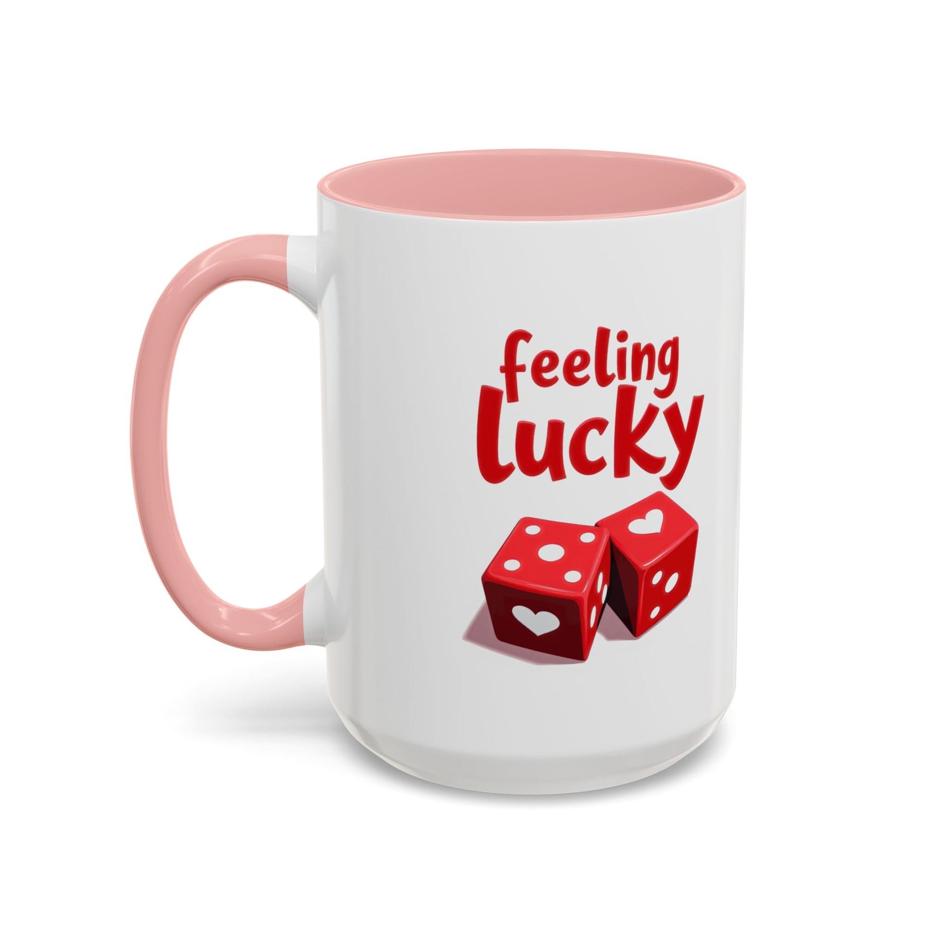 Feeling Lucky Mug, Funny Coffee Cup with Dice Design,  Date Night Mug, Fun Adult Humor
