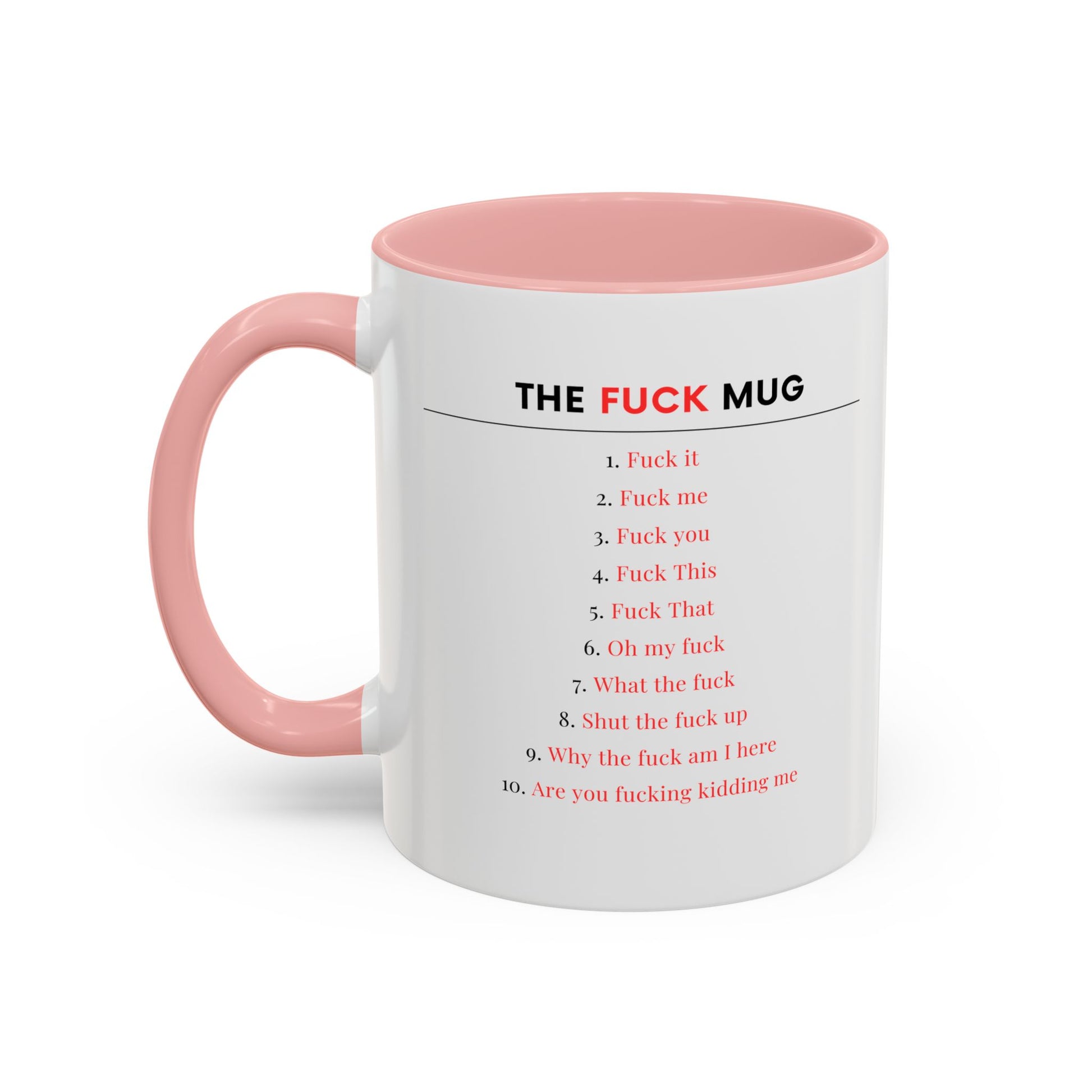 The F*ck Mug, Funny Adult Mug with Swear Words, Explicit Coffee Cup, NSFW Office Humor Gift, Sarcastic Mood Tracker Mug