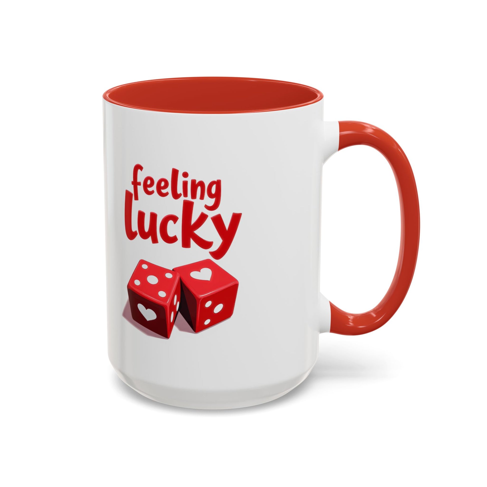 Feeling Lucky Mug, Funny Coffee Cup with Dice Design,  Date Night Mug, Fun Adult Humor