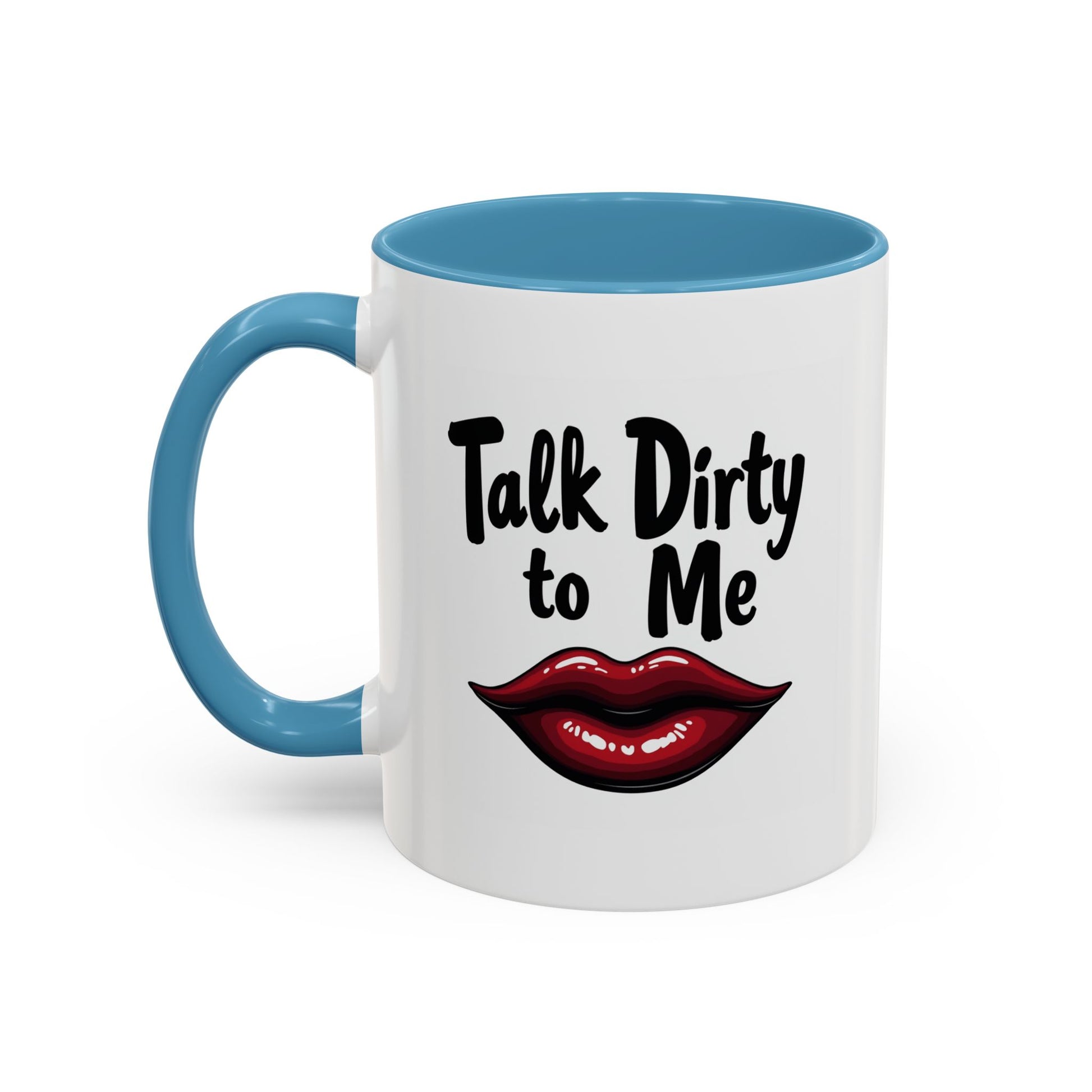 Sexy Funny Mug for Her, Talk Dirty to Me Coffee Cup, Naughty Gift for Girlfriend, Flirty Morning Vibes, Bold Lips Sassy Mug