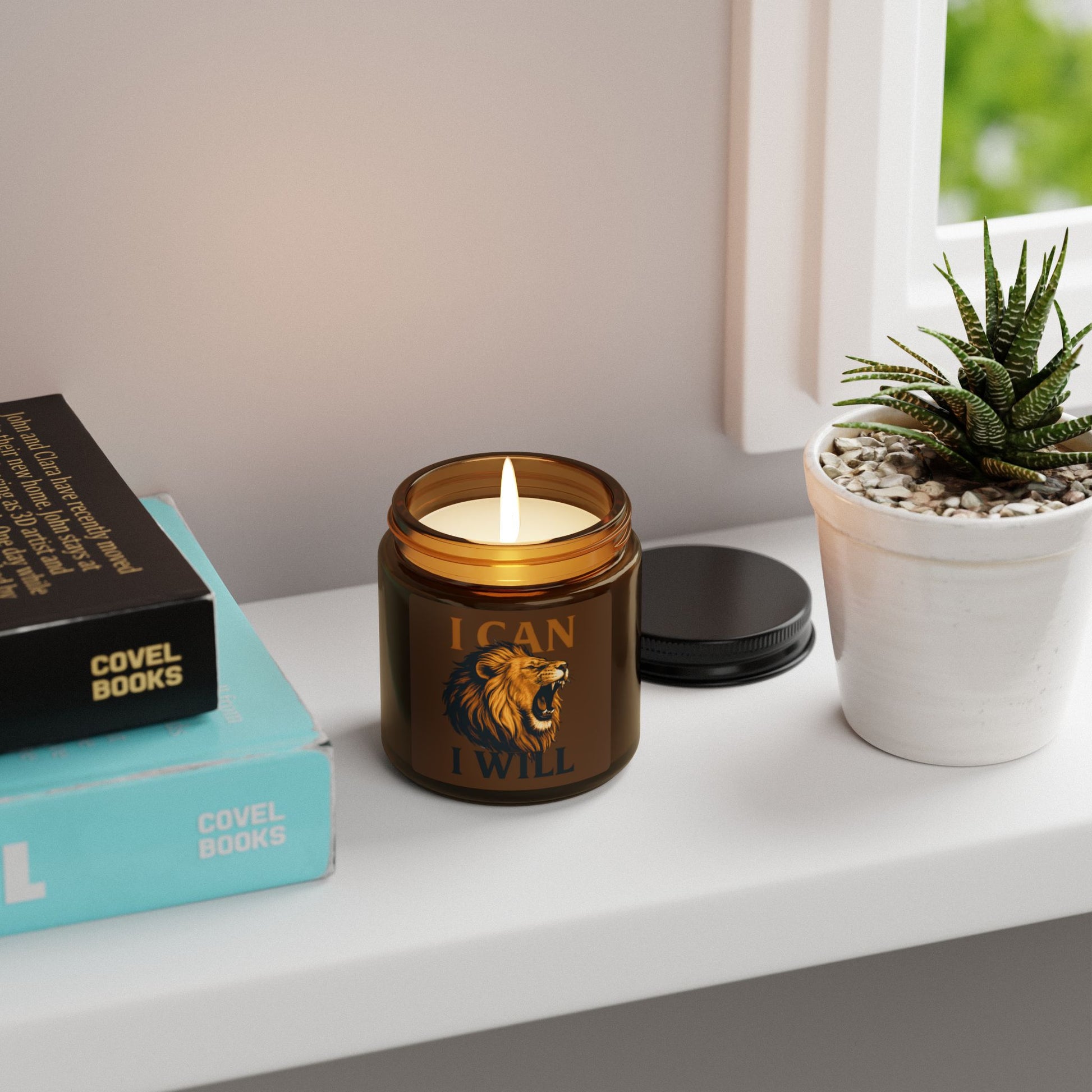 Empowering Lion Scented Soy Candle, Motivational Candle Gift, Relaxation Gift, Inspiration Candle for Home, Aromatherapy Décor