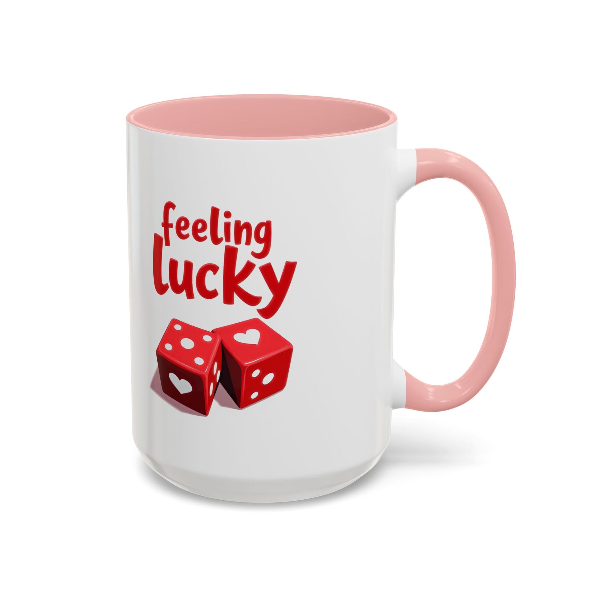 Feeling Lucky Mug, Funny Coffee Cup with Dice Design,  Date Night Mug, Fun Adult Humor