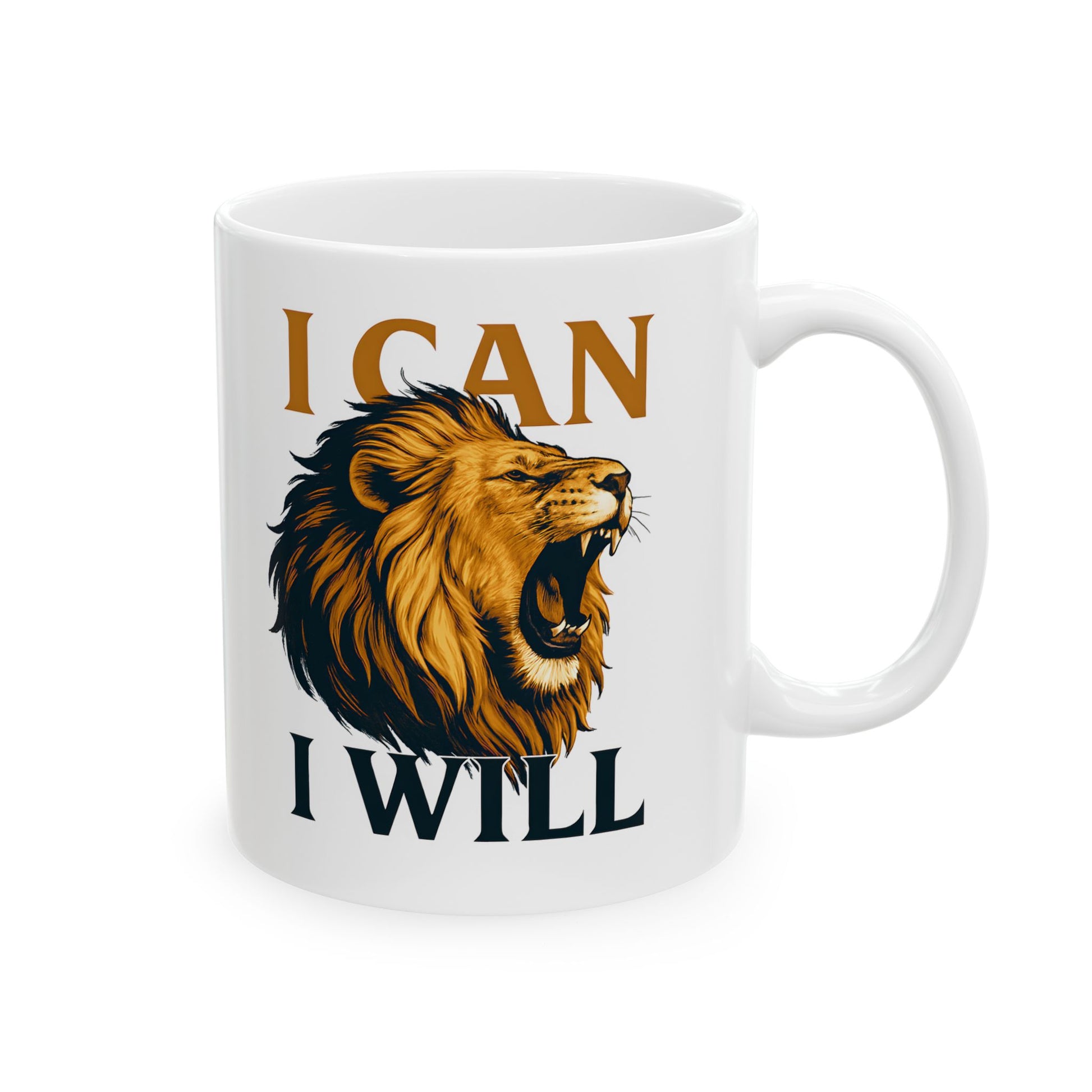 Inspirational Lion Ceramic Mug for Coffee Lovers, Motivational Gift, Animal Lover Mug, Unique Home Decor, Perfect for Birthdays