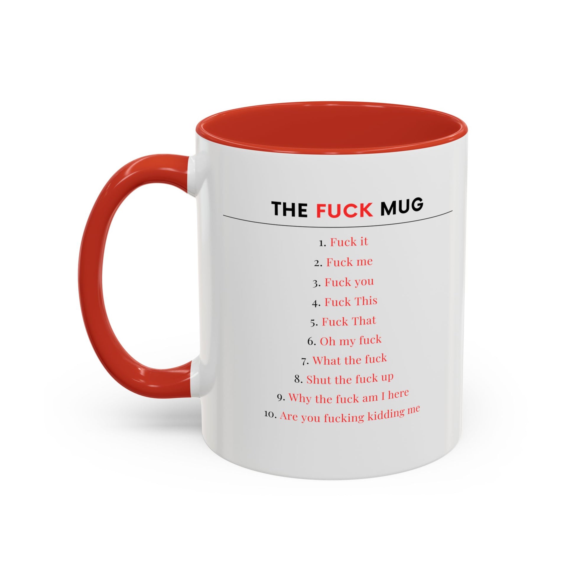 The F*ck Mug, Funny Adult Mug with Swear Words, Explicit Coffee Cup, NSFW Office Humor Gift, Sarcastic Mood Tracker Mug