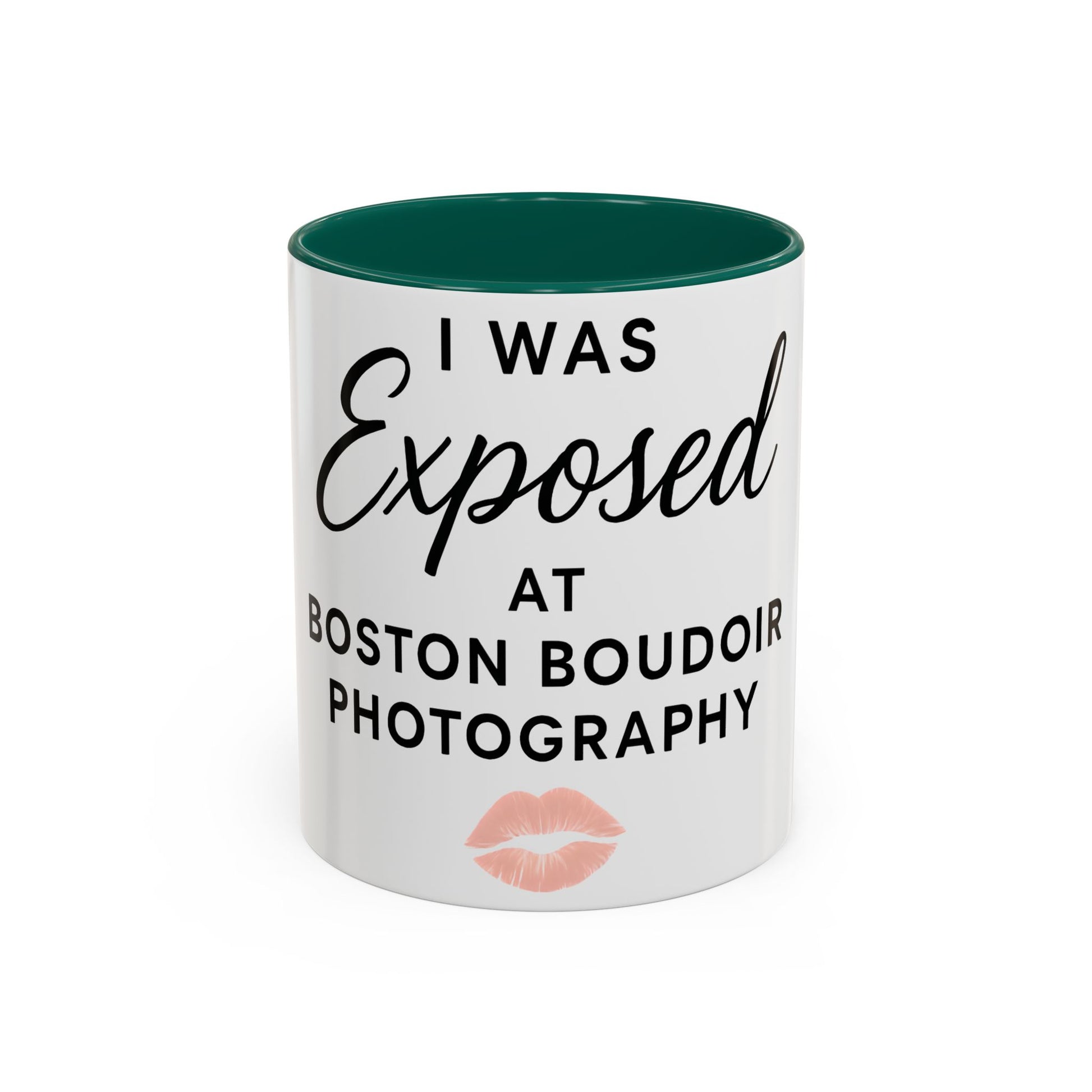 Fun Photography Mug for Boudoir Lovers, Gift for Photographers, Cute Coffee Cup, Black Handle, Exposed at Boston Boudoir