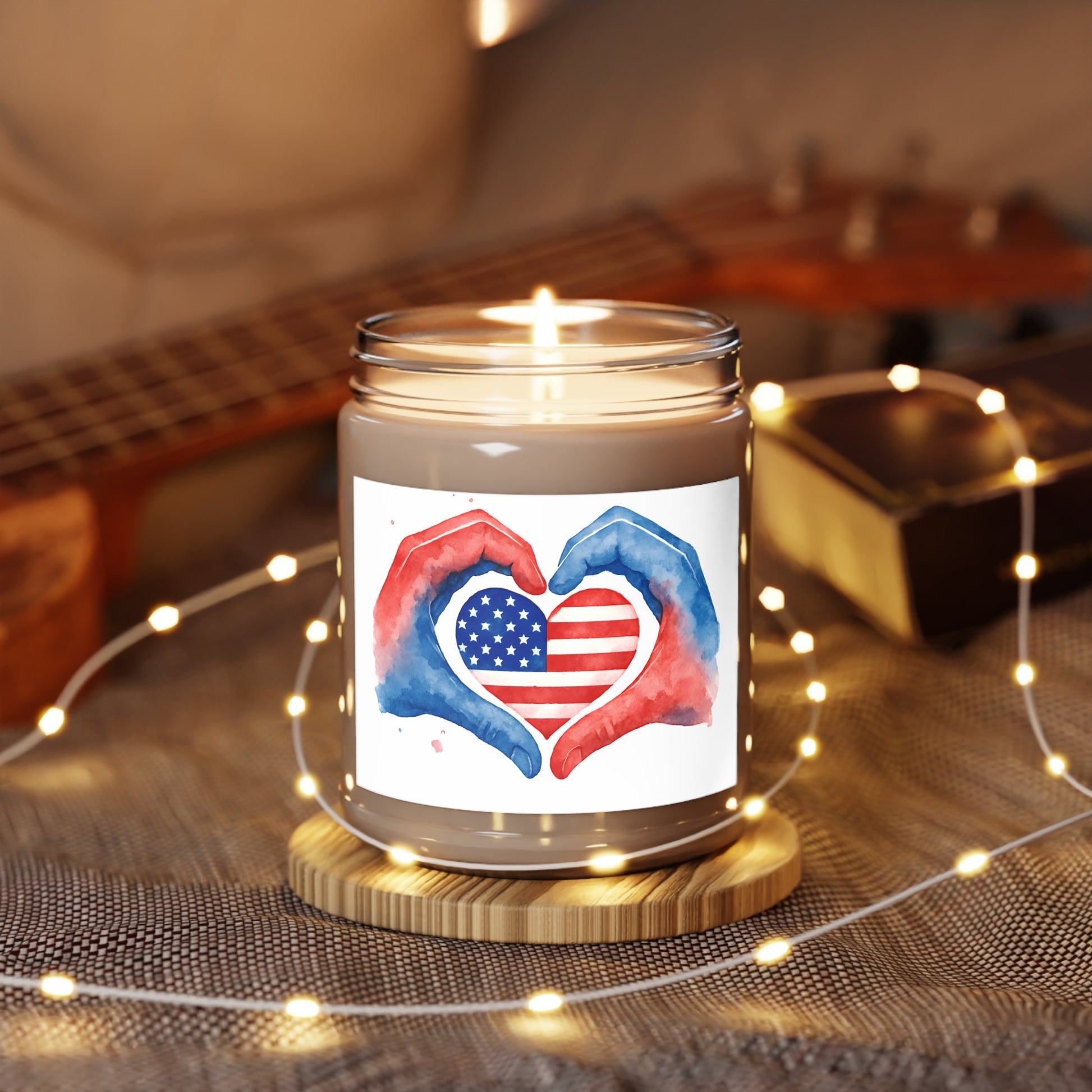 Patriotic Heart Scented Candle | 9oz Candle | USA Decor | Gifts for Him/Her | Independence Day | Home Fragrance | Relaxation