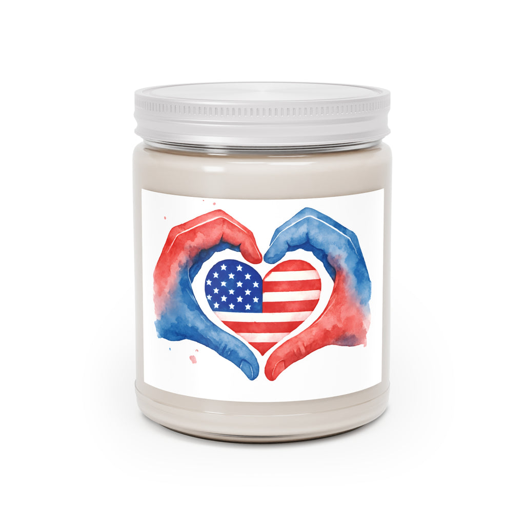 Patriotic Heart Scented Candle | 9oz Candle | USA Decor | Gifts for Him/Her | Independence Day | Home Fragrance | Relaxation