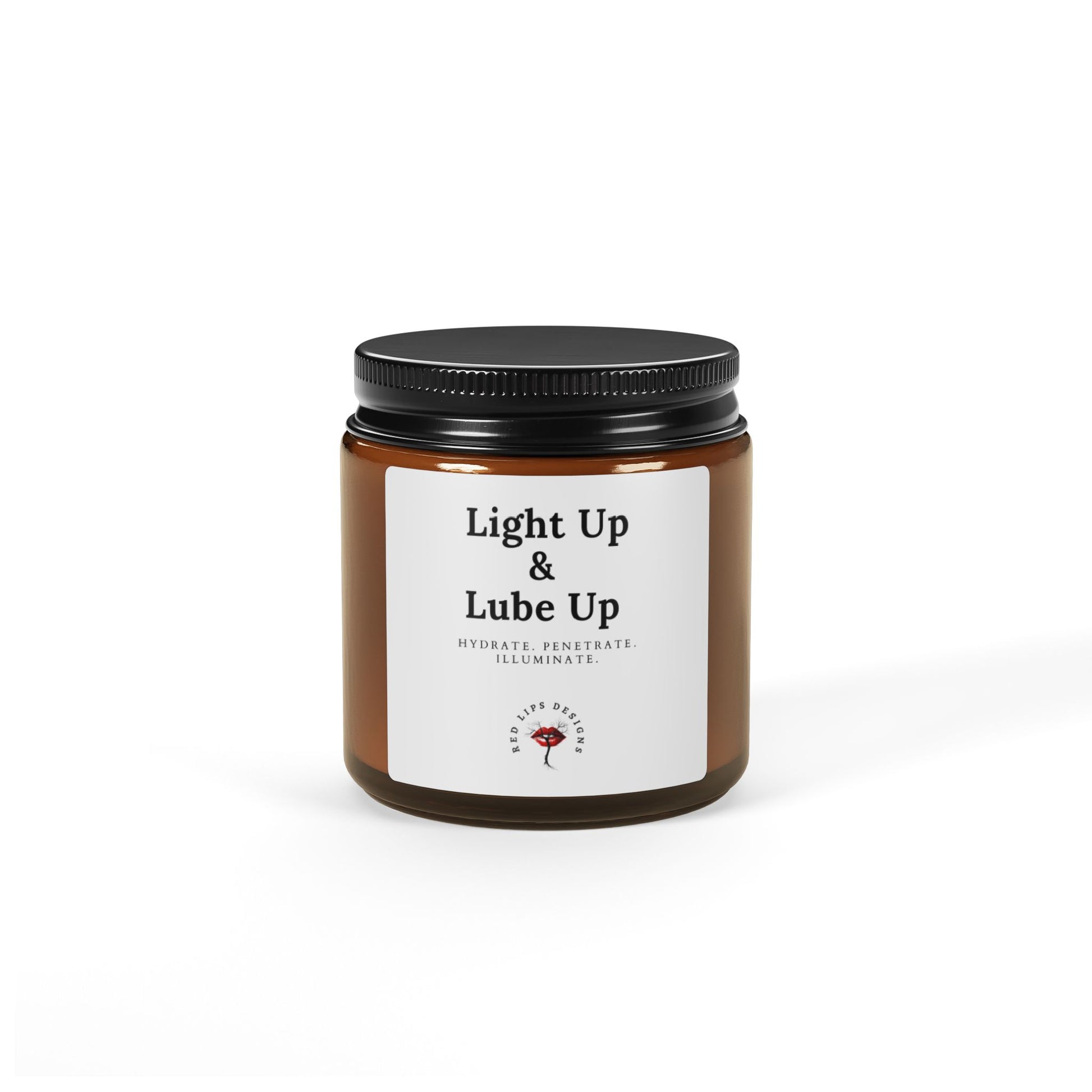 Scented Soy Candle - Relaxing Amber Jar, Aromatherapy Gift, Home Decor, Self-Care, Birthday, Special Occasions, Light Up & Lube Up