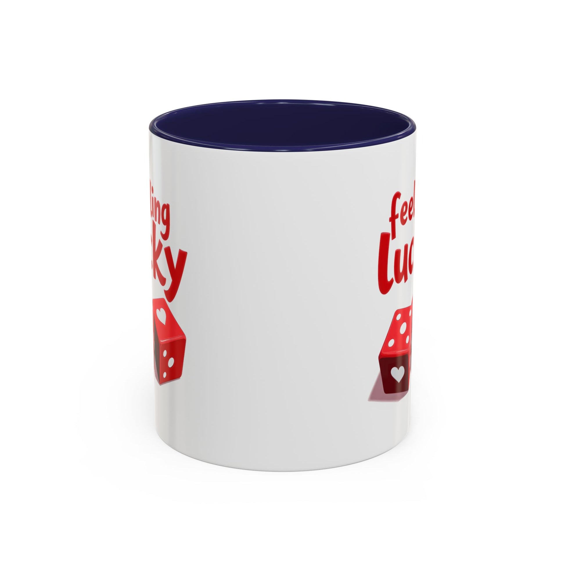 Feeling Lucky Mug, Funny Coffee Cup with Dice Design,  Date Night Mug, Fun Adult Humor
