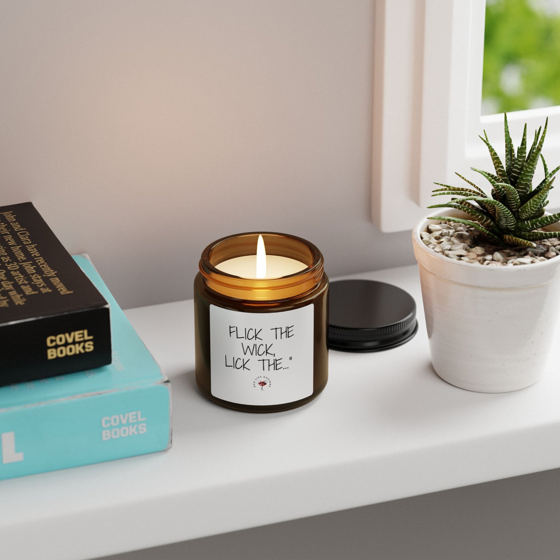 Flick the Wick Lick the, Funny Sexy Candle, Naughty Gift for Her, Bold Candle for Women, Sassy Self Love Decor