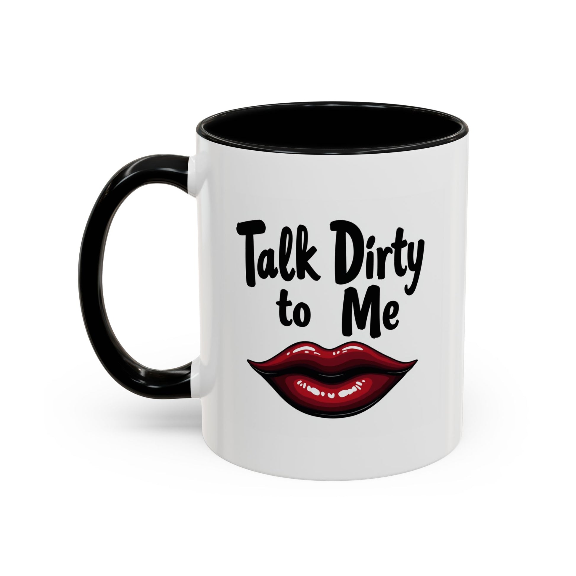 Sexy Funny Mug for Her, Talk Dirty to Me Coffee Cup, Naughty Gift for Girlfriend, Flirty Morning Vibes, Bold Lips Sassy Mug