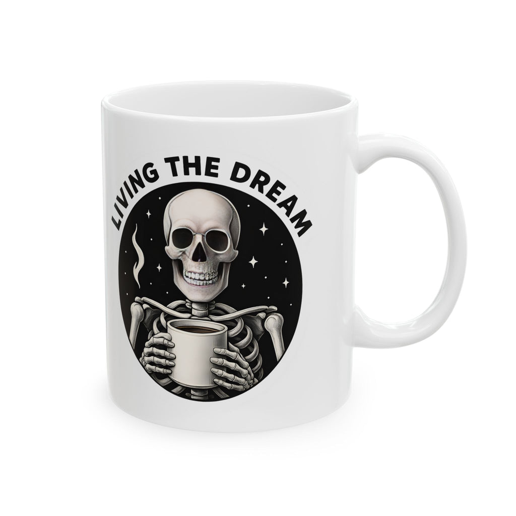 Skeleton Dreamer Ceramic Mug - Cool Gift Idea for Coffee Lovers, Unique Home Decor, Halloween, Fantasy Enthusiasts