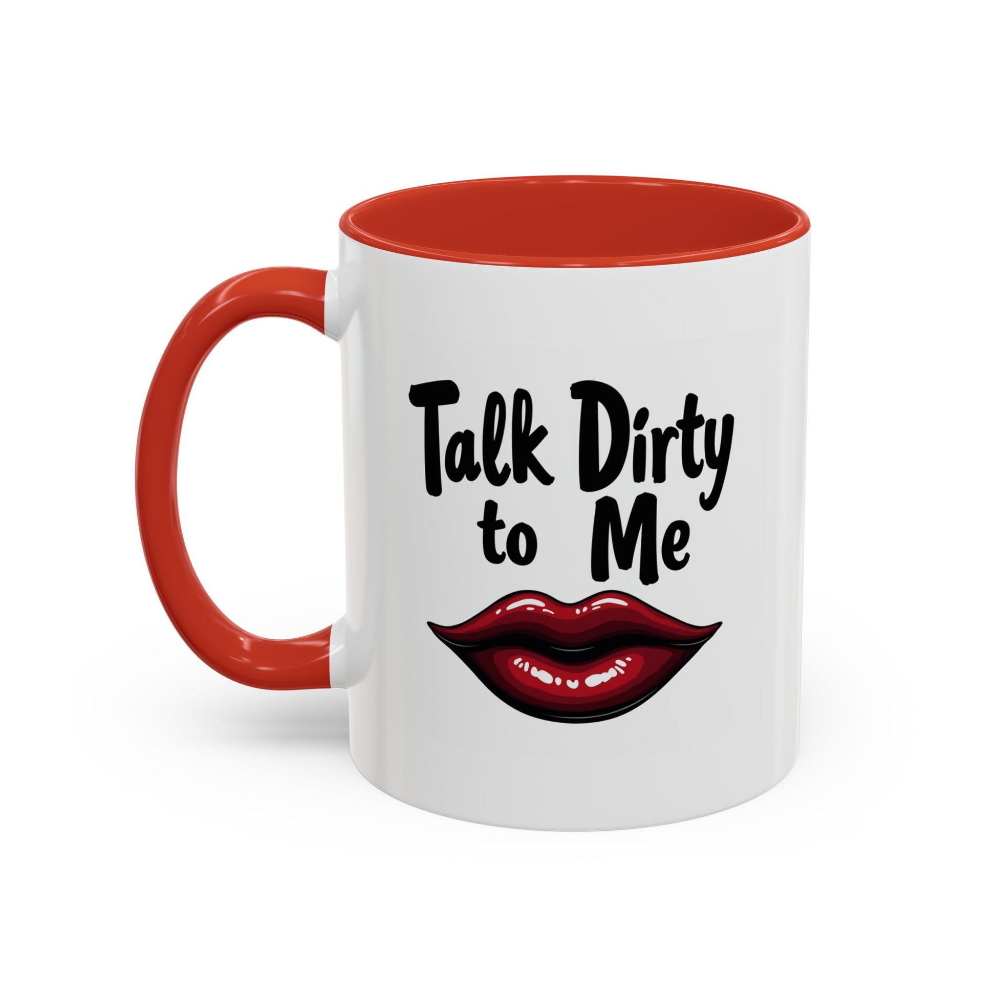 Sexy Funny Mug for Her, Talk Dirty to Me Coffee Cup, Naughty Gift for Girlfriend, Flirty Morning Vibes, Bold Lips Sassy Mug