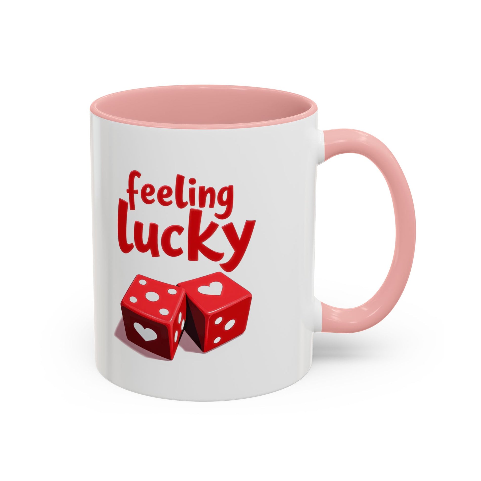 Feeling Lucky Mug, Funny Coffee Cup with Dice Design,  Date Night Mug, Fun Adult Humor