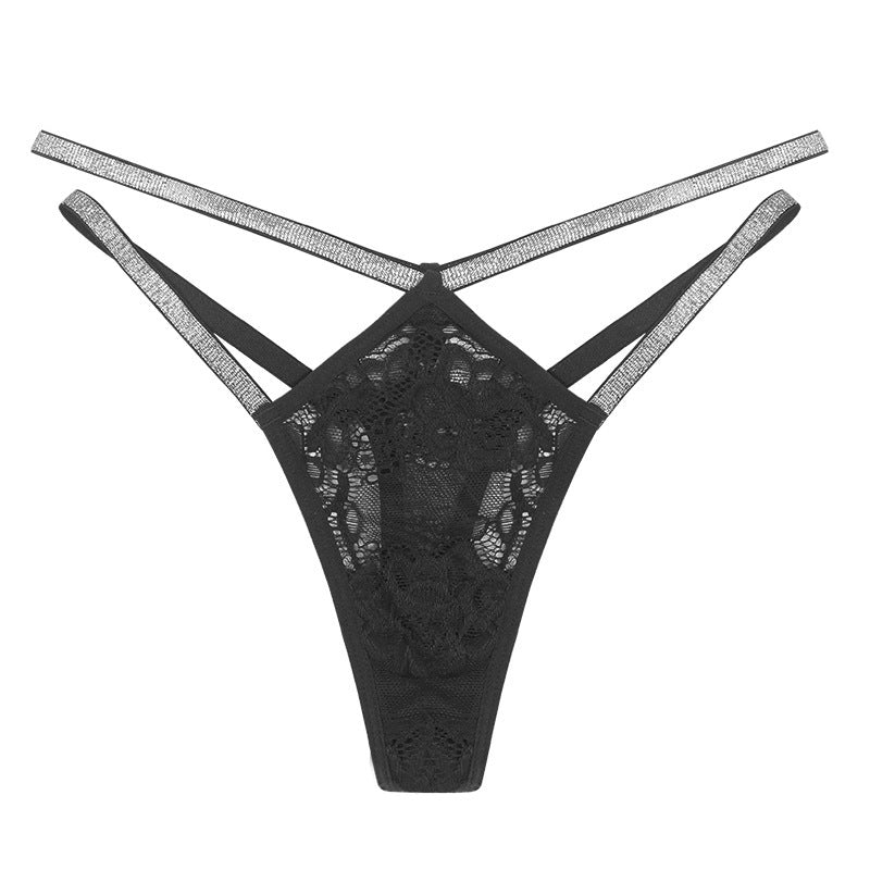 Double thin belt low waist European and American thong women's lace underwear
