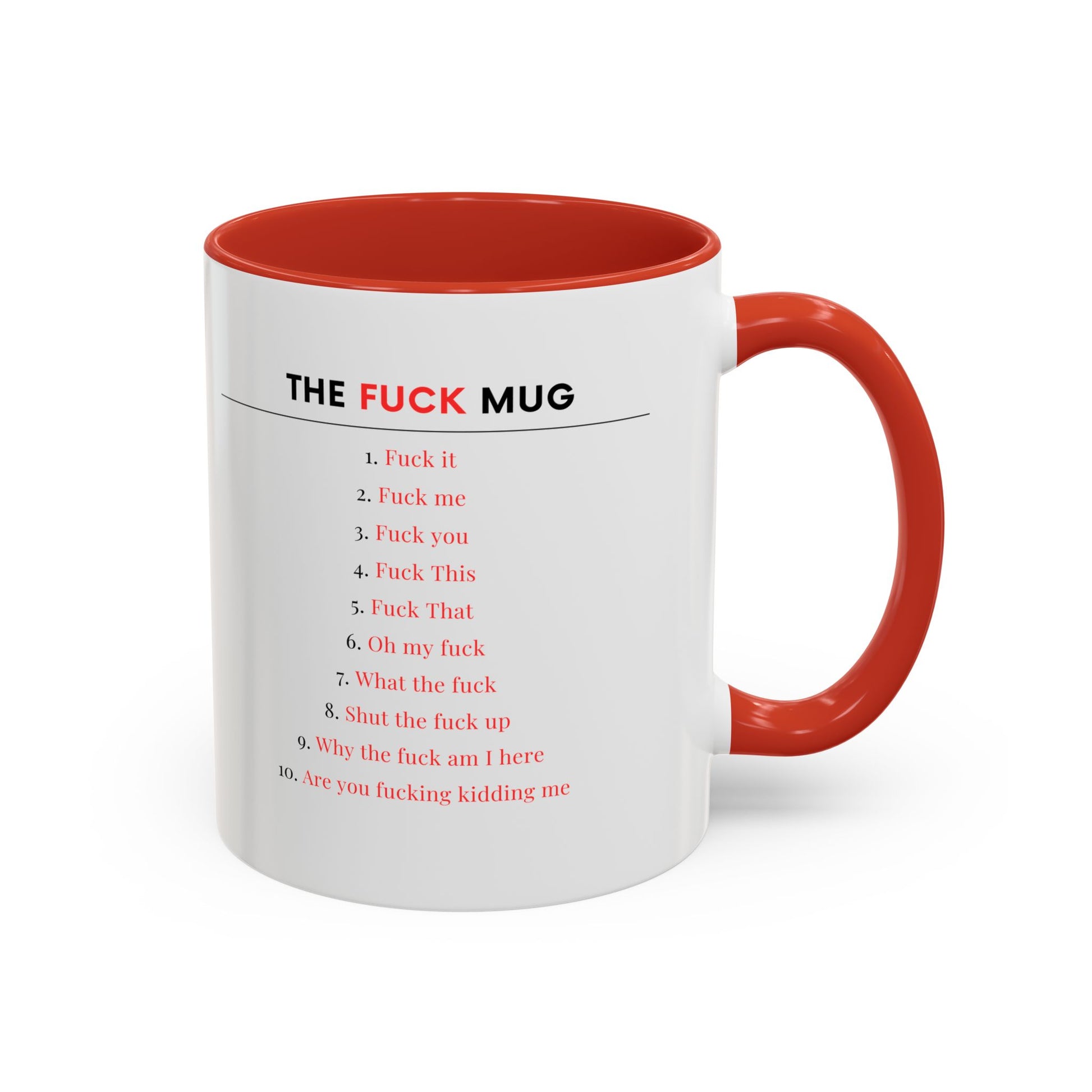 The F*ck Mug, Funny Adult Mug with Swear Words, Explicit Coffee Cup, NSFW Office Humor Gift, Sarcastic Mood Tracker Mug