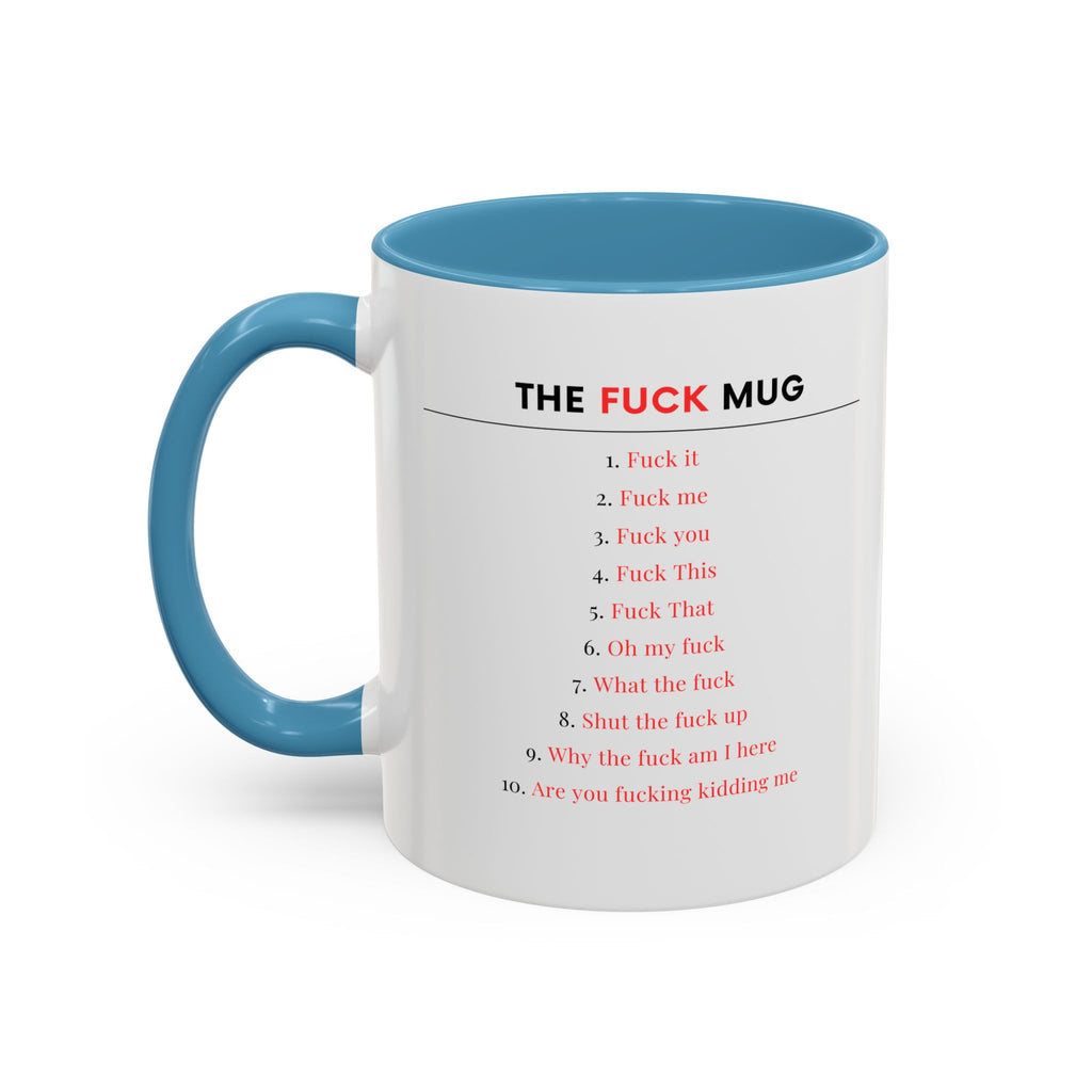 The F*ck Mug, Funny Adult Mug with Swear Words, Explicit Coffee Cup, NSFW Office Humor Gift, Sarcastic Mood Tracker Mug