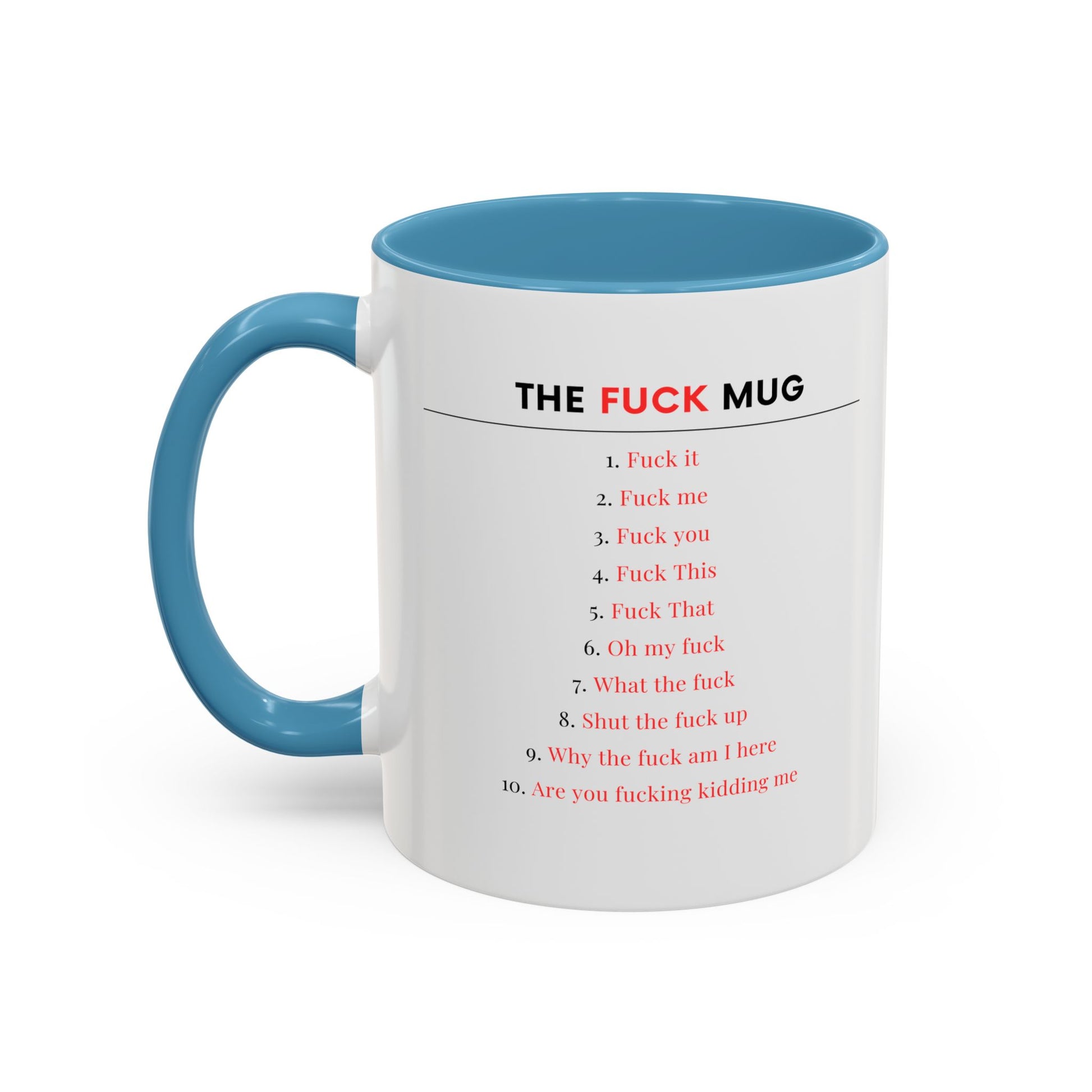 The F*ck Mug, Funny Adult Mug with Swear Words, Explicit Coffee Cup, NSFW Office Humor Gift, Sarcastic Mood Tracker Mug