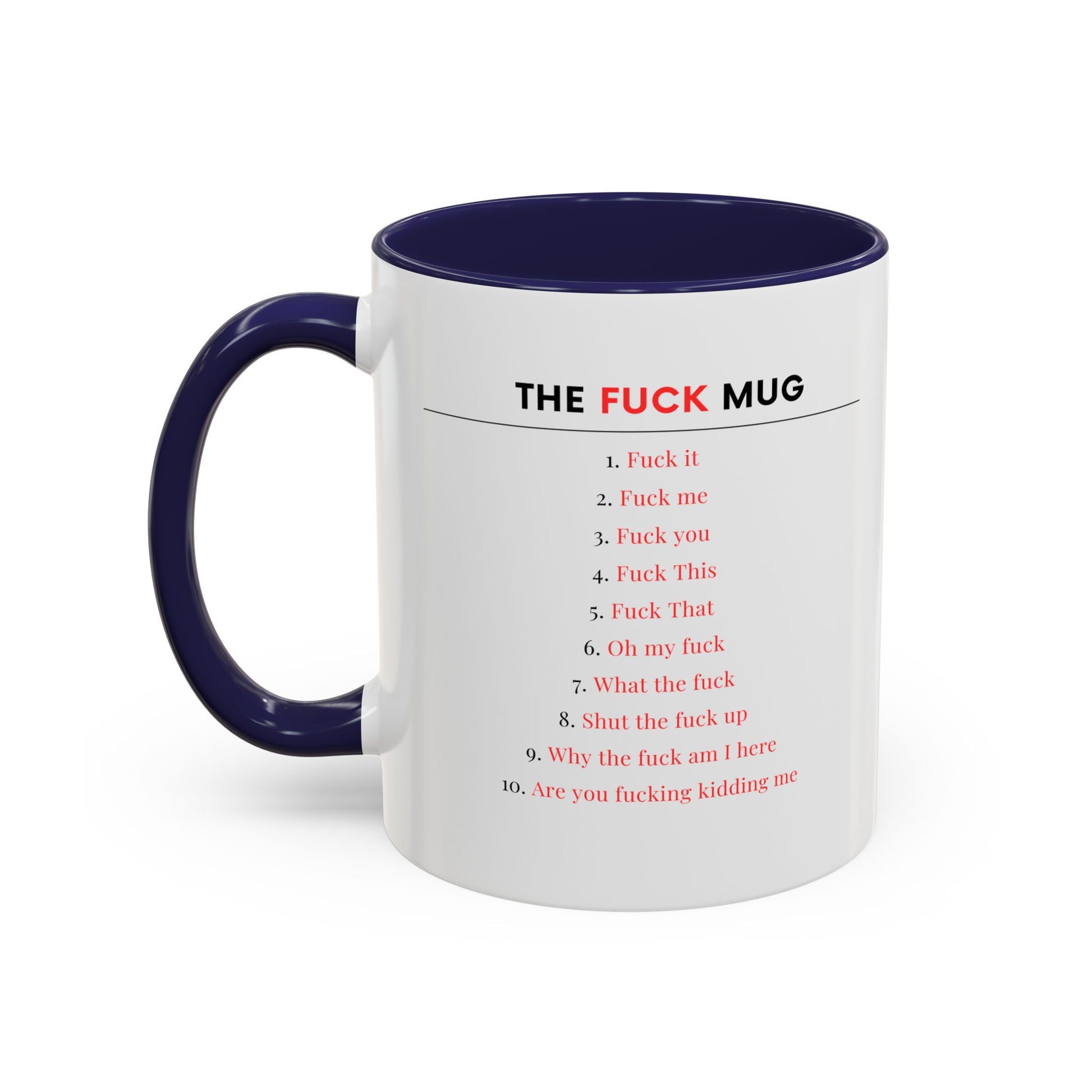 The F*ck Mug, Funny Adult Mug with Swear Words, Explicit Coffee Cup, NSFW Office Humor Gift, Sarcastic Mood Tracker Mug