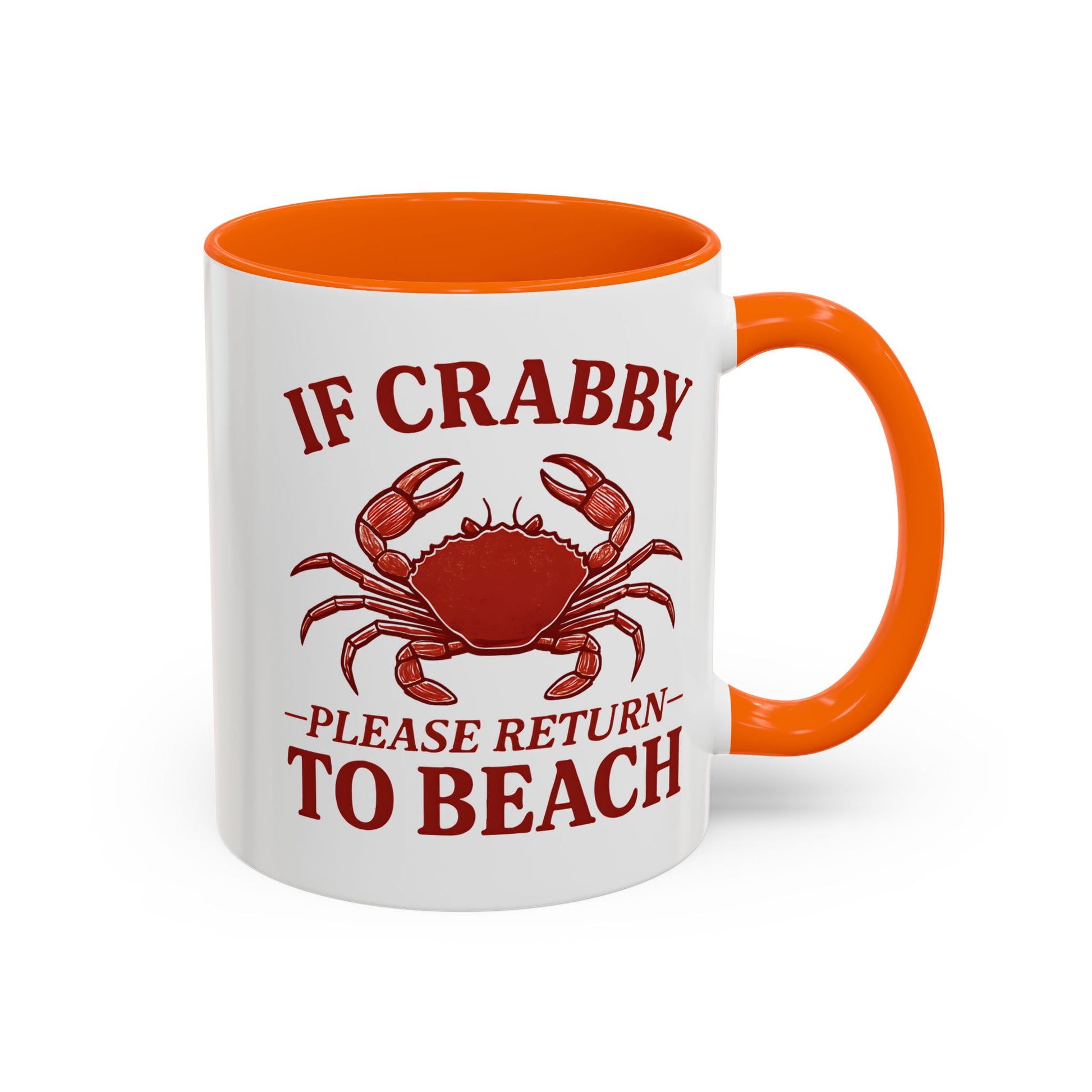 If Crabby Please Return to Beach Coffee Mug, Funny Crab Mug, Beach Lover Gift, Ocean Theme Mug, Sea Creature Coffee Cup