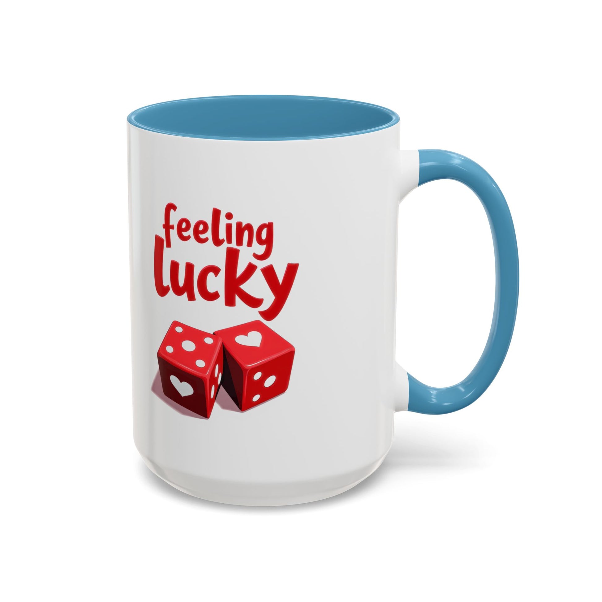 Feeling Lucky Mug, Funny Coffee Cup with Dice Design,  Date Night Mug, Fun Adult Humor