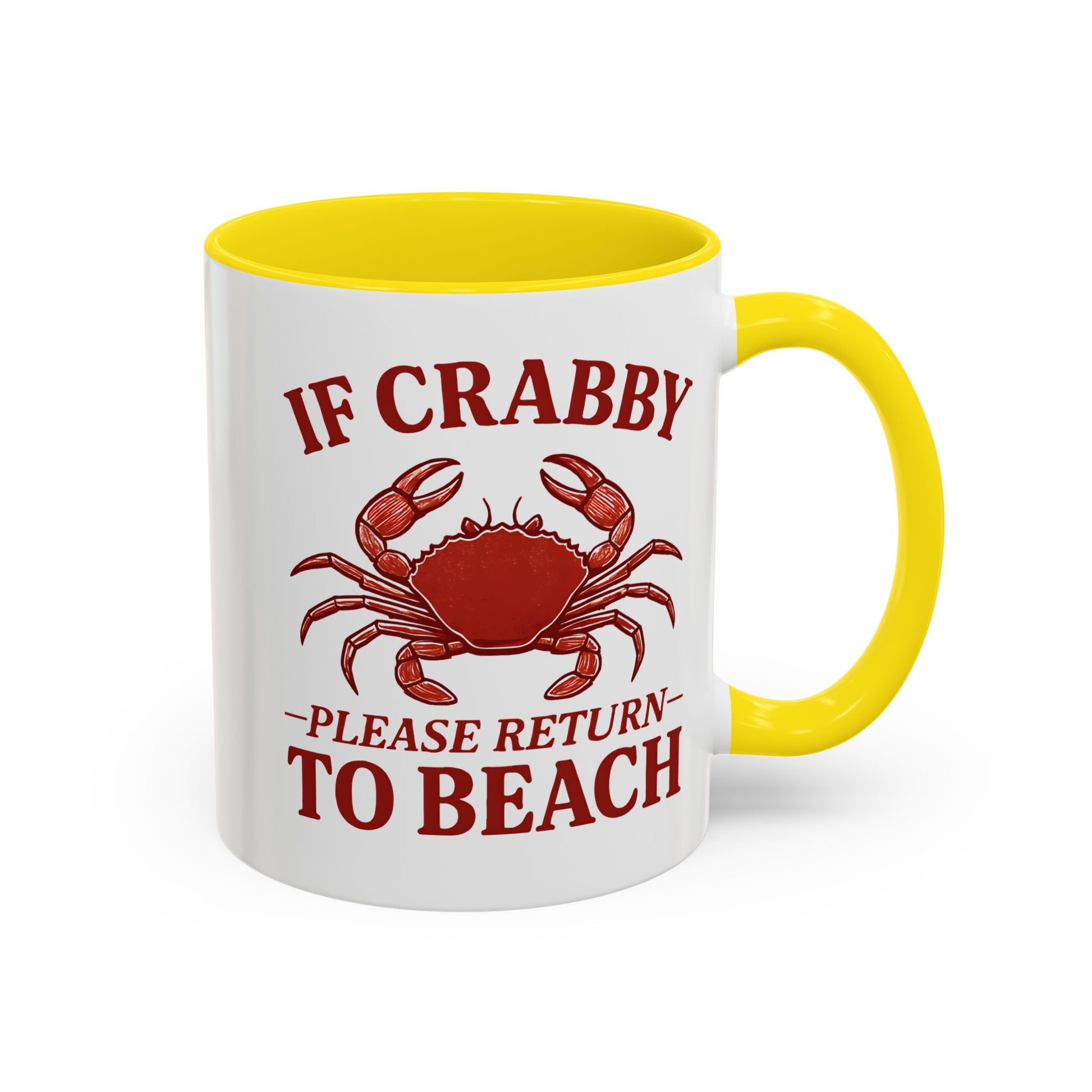 If Crabby Please Return to Beach Coffee Mug, Funny Crab Mug, Beach Lover Gift, Ocean Theme Mug, Sea Creature Coffee Cup