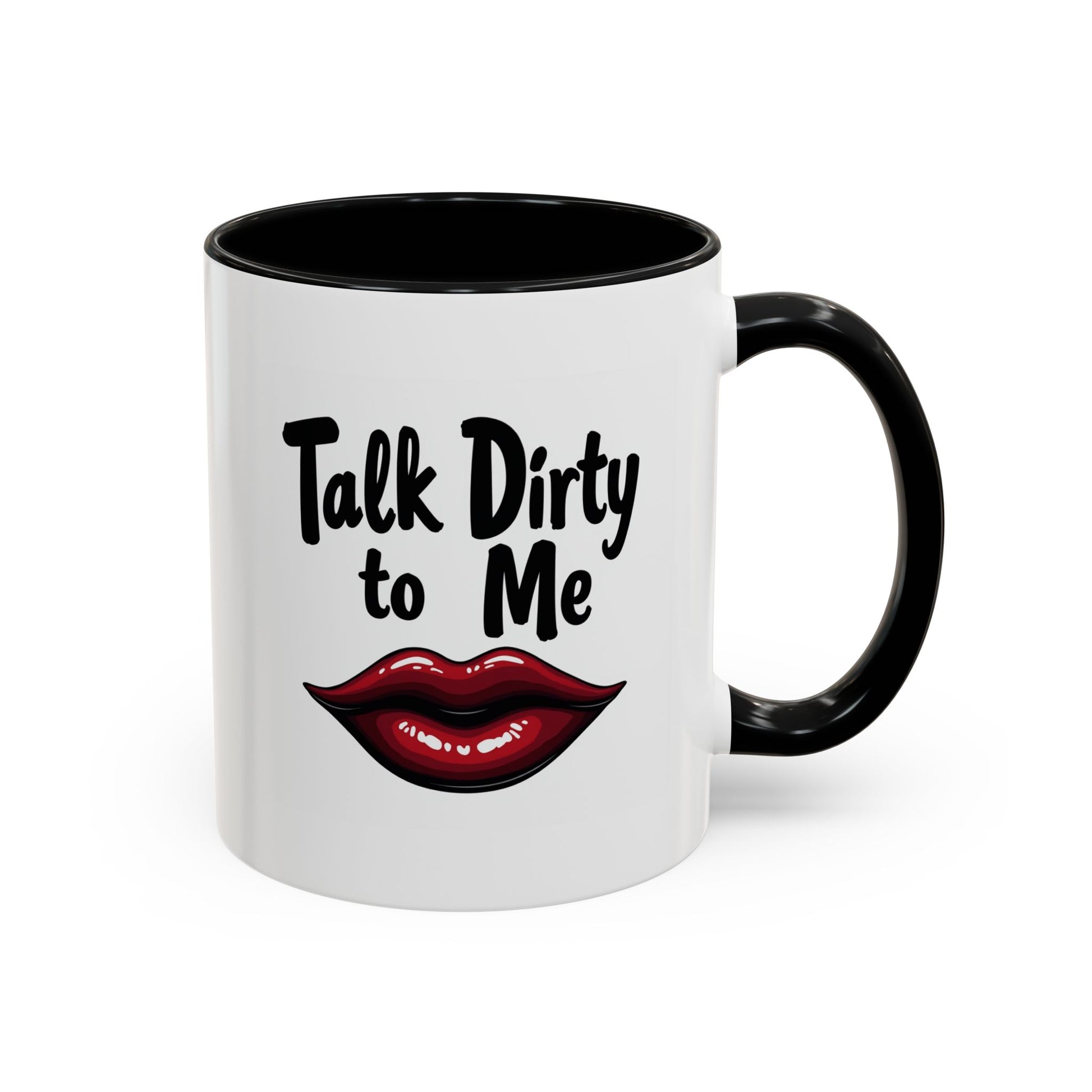 Sexy Funny Mug for Her, Talk Dirty to Me Coffee Cup, Naughty Gift for Girlfriend, Flirty Morning Vibes, Bold Lips Sassy Mug