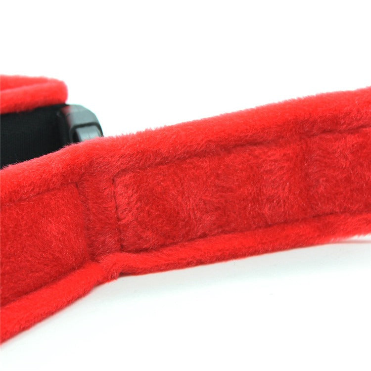 Adult Supplies Red Plush Binding And Flirting Women's Nylon Short Hair Sexy Ankle Cuffs Couple Toy Binding