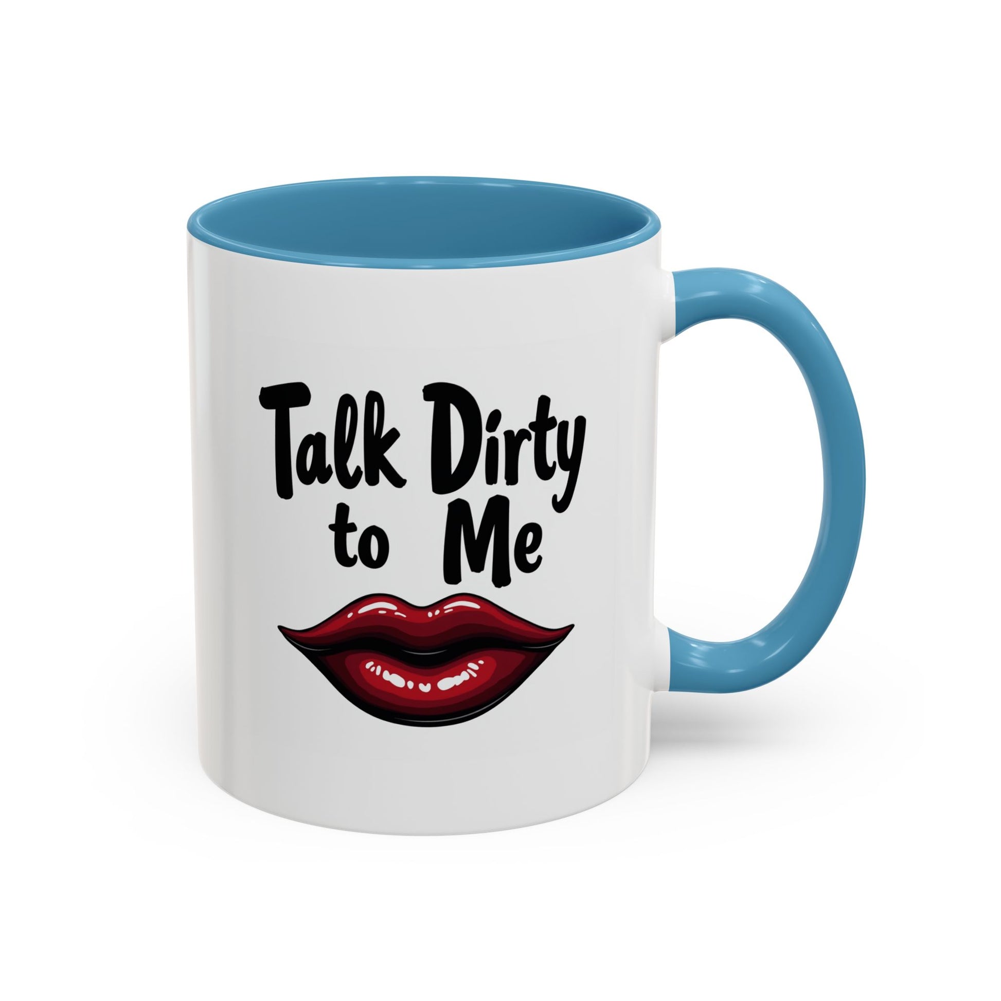 Sexy Funny Mug for Her, Talk Dirty to Me Coffee Cup, Naughty Gift for Girlfriend, Flirty Morning Vibes, Bold Lips Sassy Mug