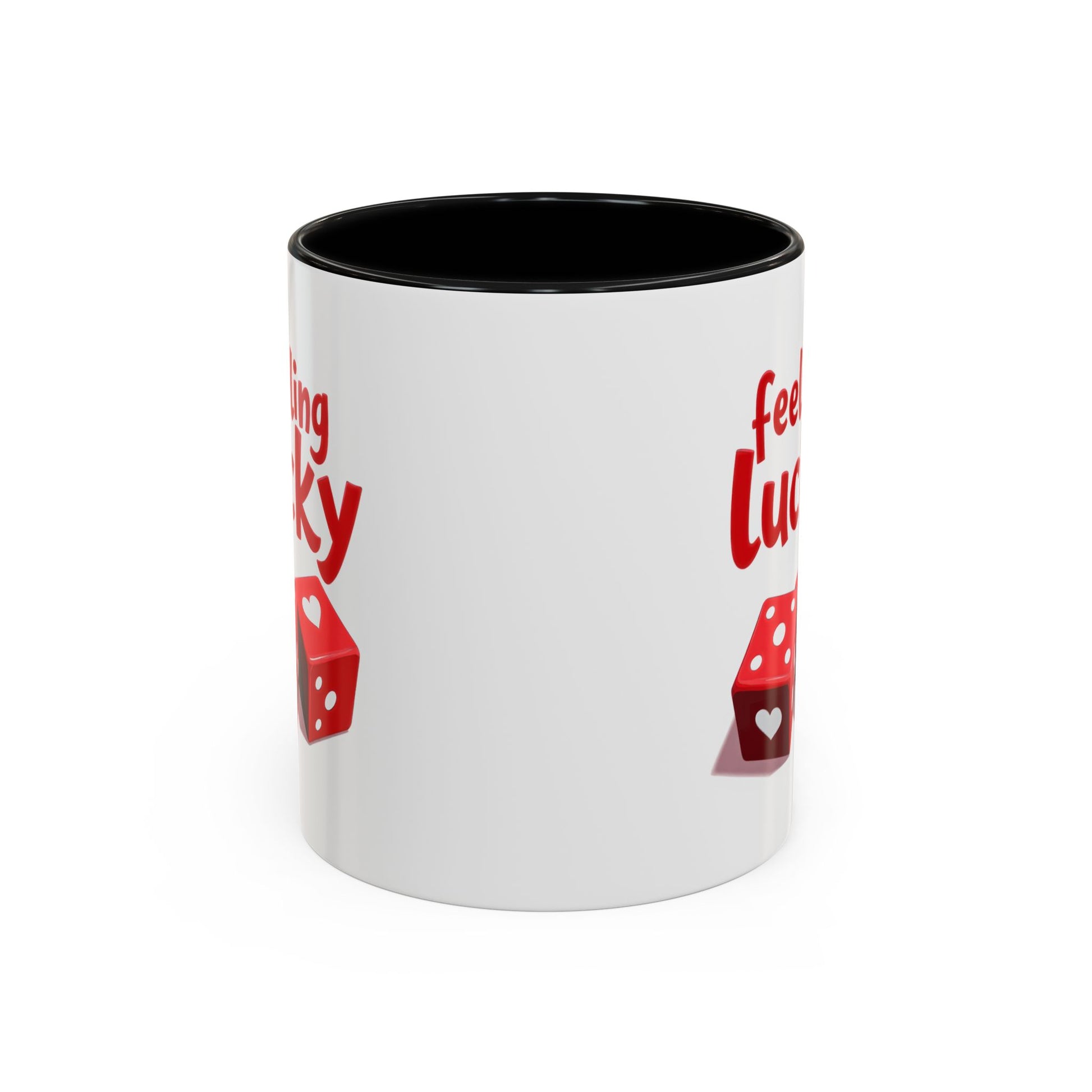 Feeling Lucky Mug, Funny Coffee Cup with Dice Design,  Date Night Mug, Fun Adult Humor