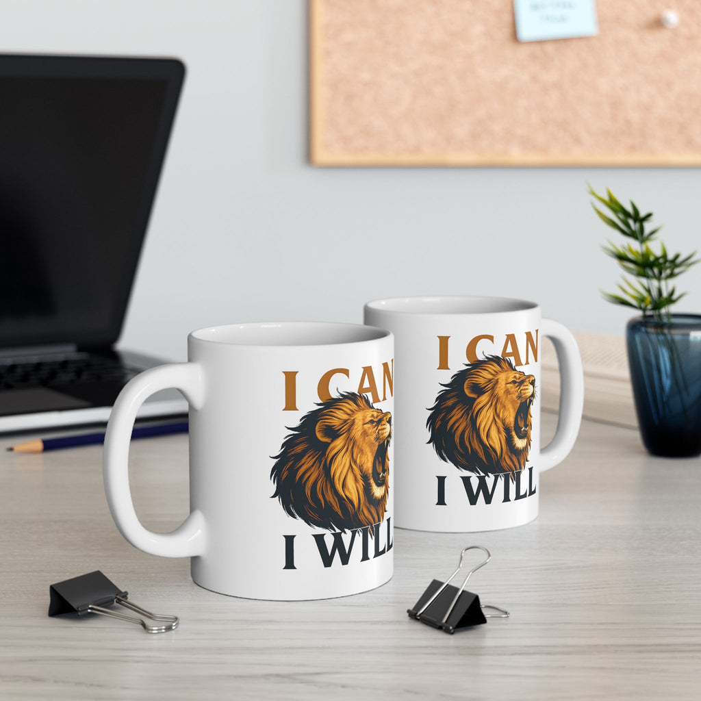 Inspirational Lion Ceramic Mug for Coffee Lovers, Motivational Gift, Animal Lover Mug, Unique Home Decor, Perfect for Birthdays