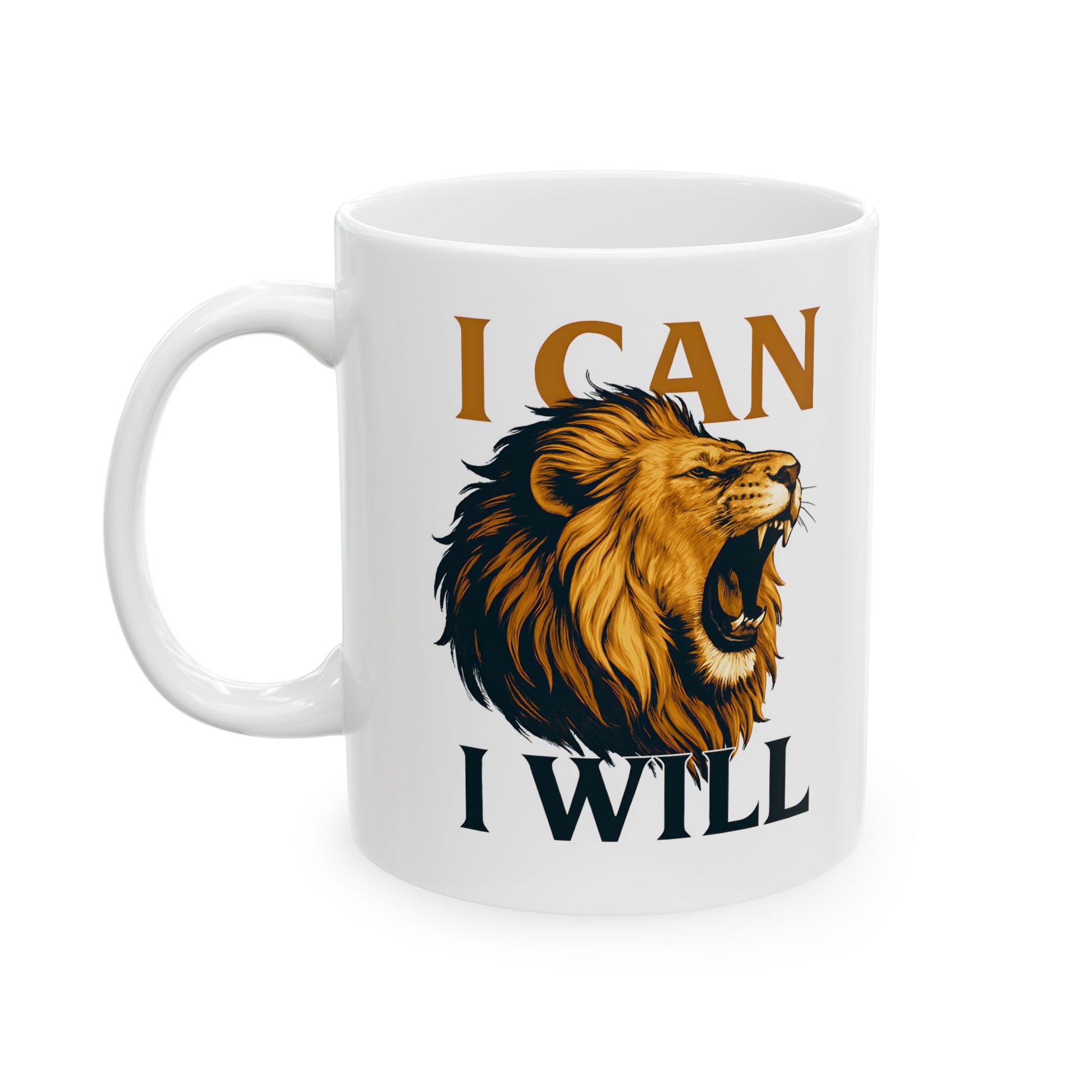 Inspirational Lion Ceramic Mug for Coffee Lovers, Motivational Gift, Animal Lover Mug, Unique Home Decor, Perfect for Birthdays