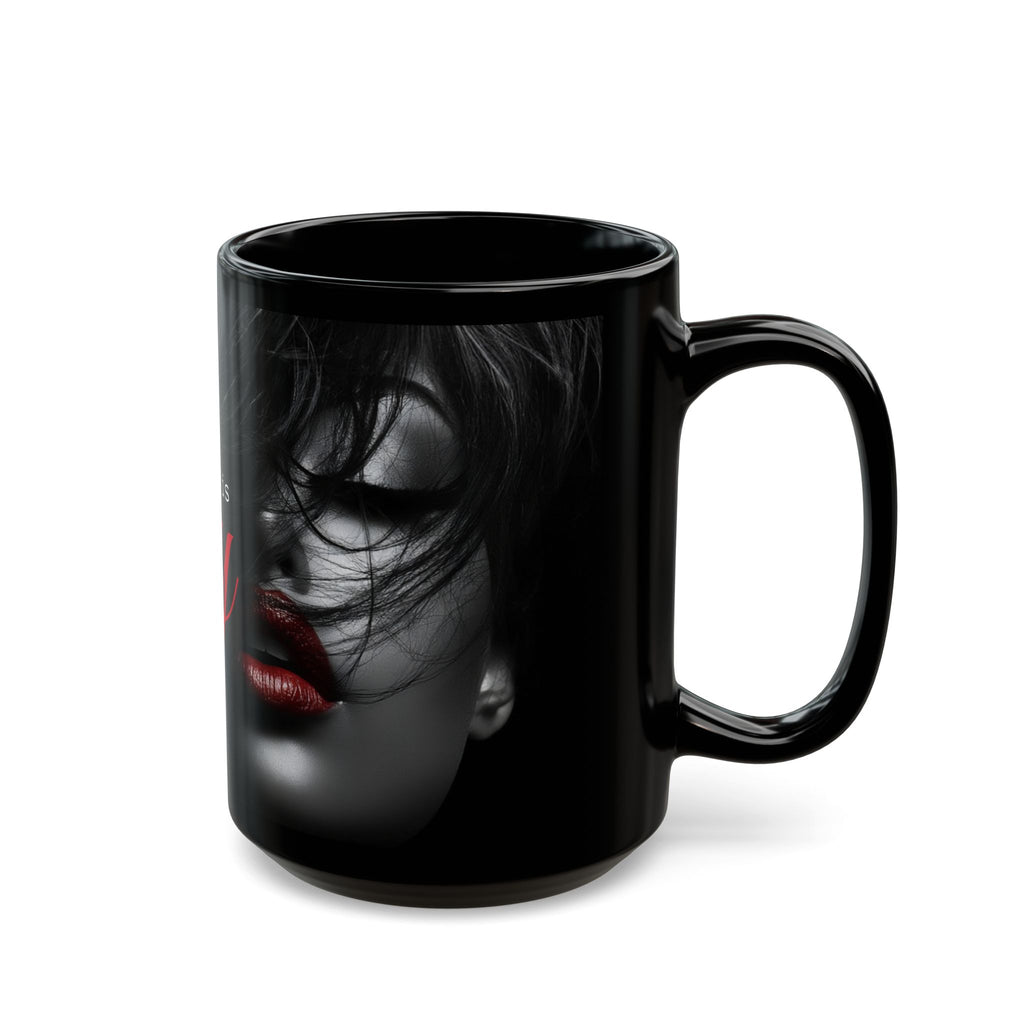 Confidence is Sexy Mug, Empowering Gift for Women, Bold Black Coffee Cup, Red Lips Design, Feminine Self-Love Boss Babe Mug