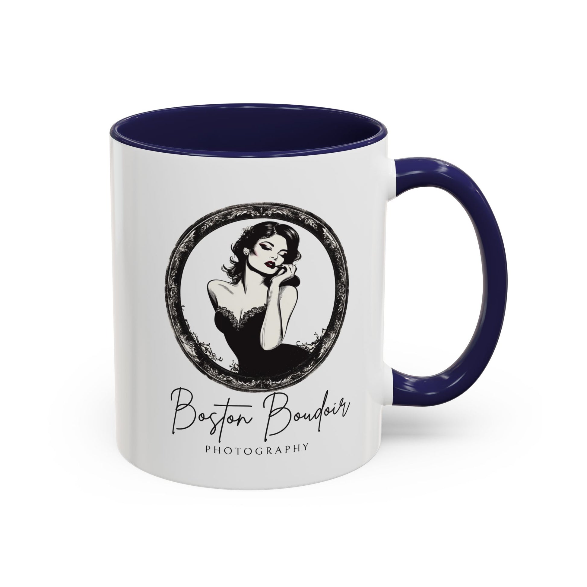 Elegant Photography Mug | Boston Boudoir Gift, Black Accent, Coffee Lover, Home Decor, Personalised Drinkware