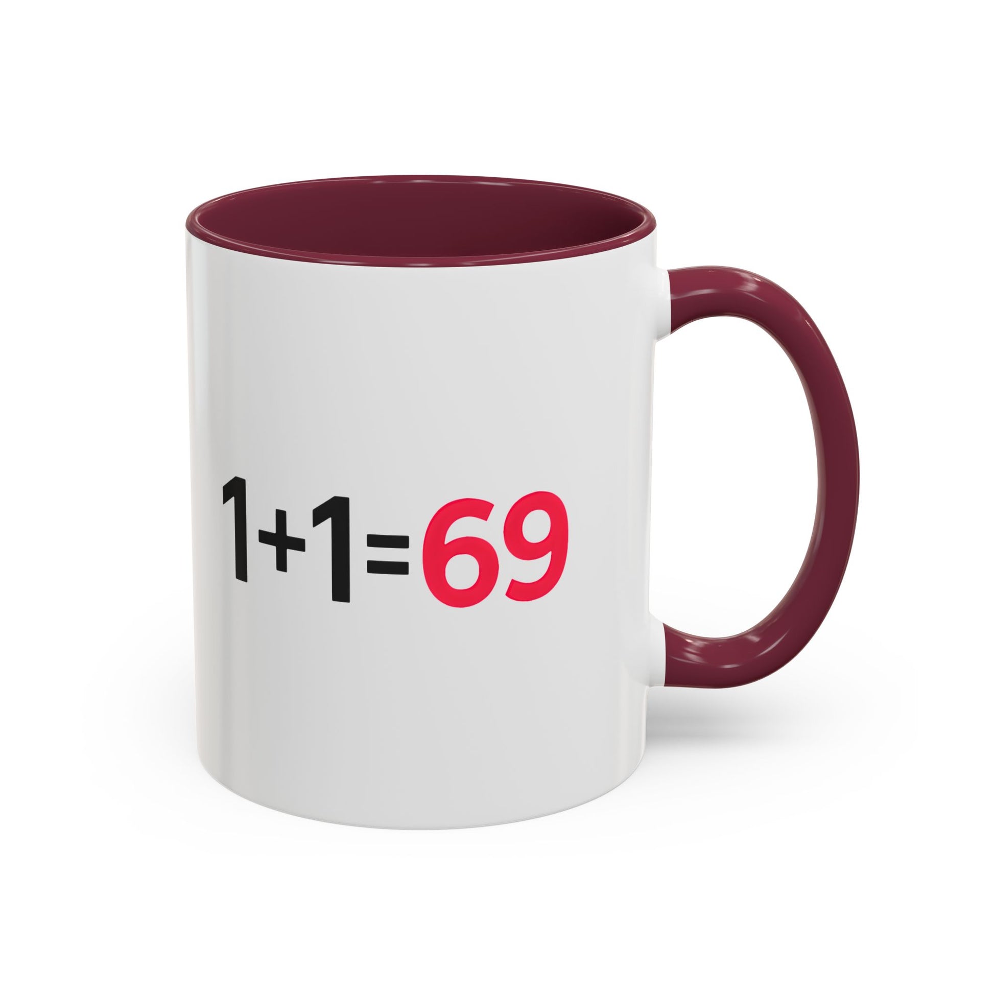 Funny Adult Mug, 1 Plus 1 Equals 69 Coffee Cup, Naughty Gift for Him or Her, Flirty Math Joke Mug,