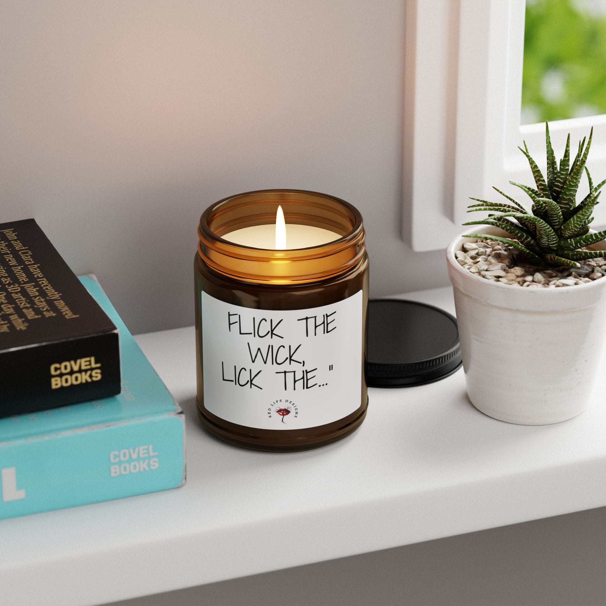 Flick the Wick Lick the, Funny Sexy Candle, Naughty Gift for Her, Bold Candle for Women, Sassy Self Love Decor
