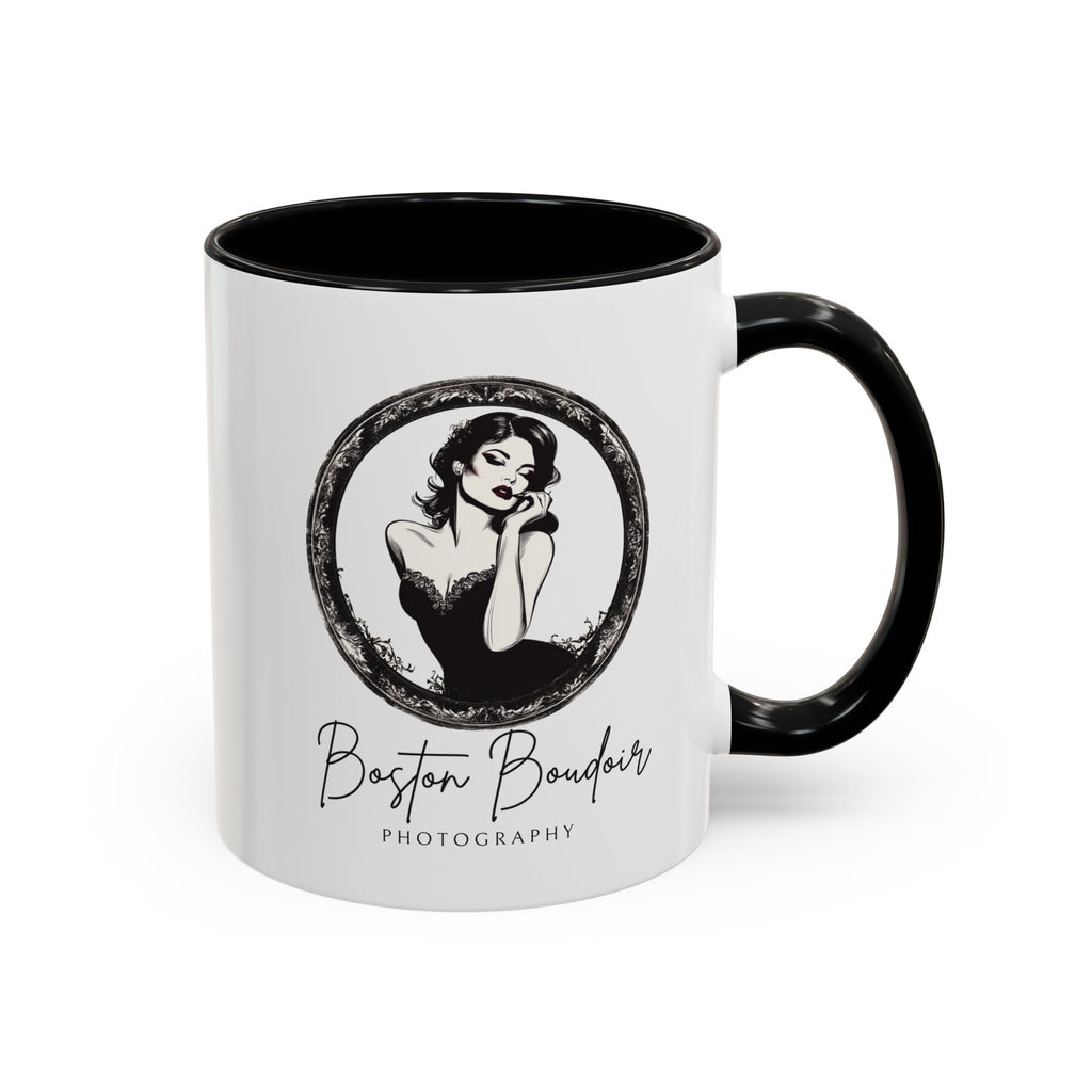 Elegant Photography Mug | Boston Boudoir Gift, Black Accent, Coffee Lover, Home Decor, Personalised Drinkware