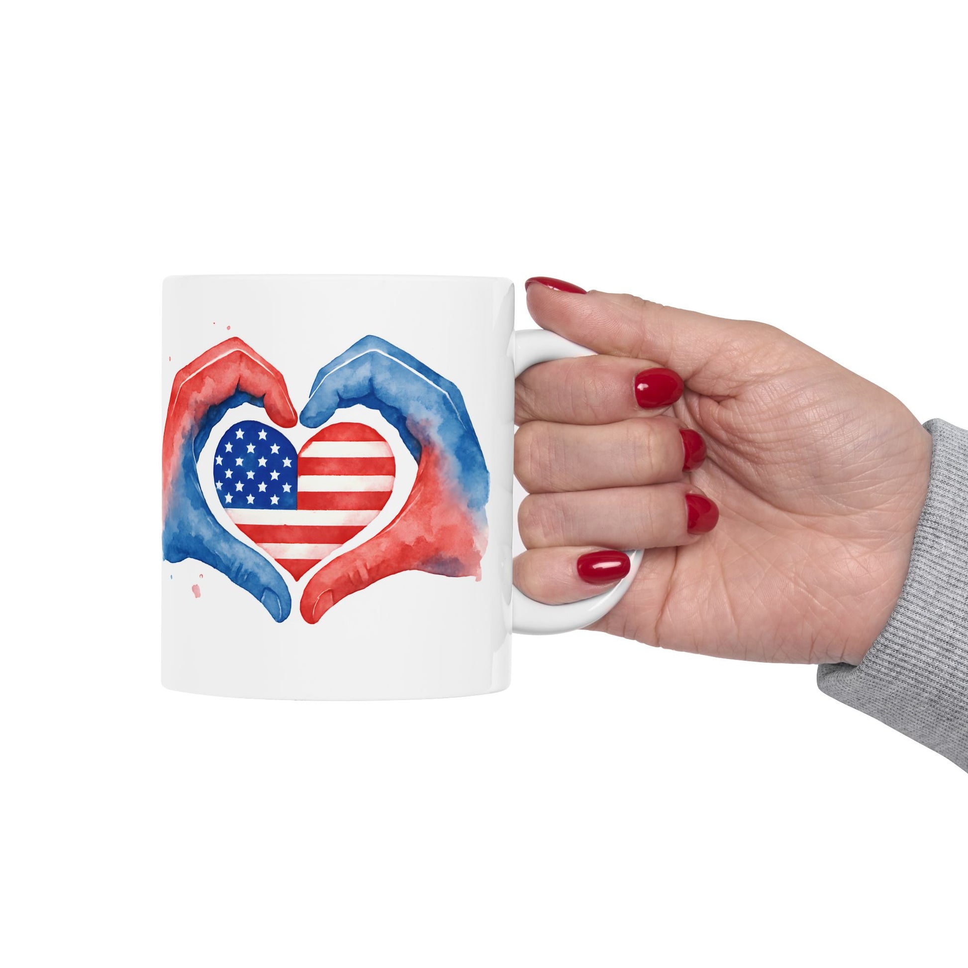 Patriotic Ceramic Mug - USA & Korea Design, Coffee Cup, Gift for Veterans, Birthday Present, Home Décor