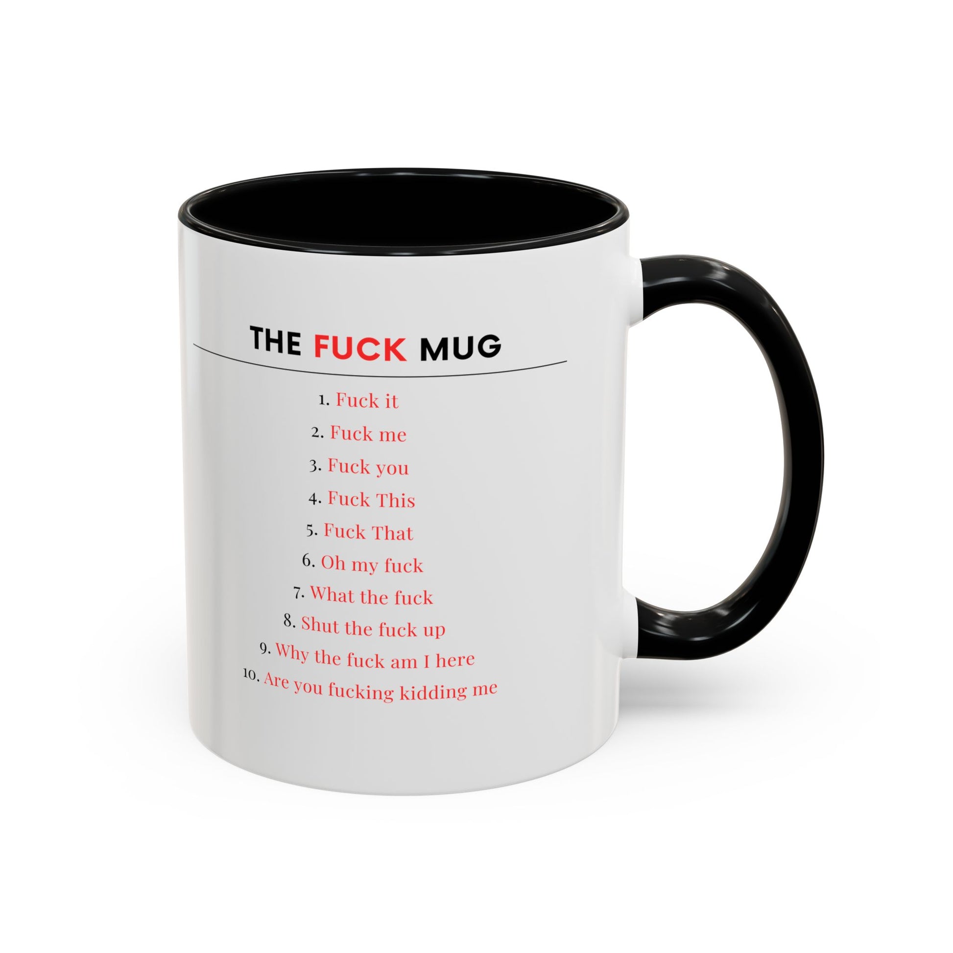 The F*ck Mug, Funny Adult Mug with Swear Words, Explicit Coffee Cup, NSFW Office Humor Gift, Sarcastic Mood Tracker Mug