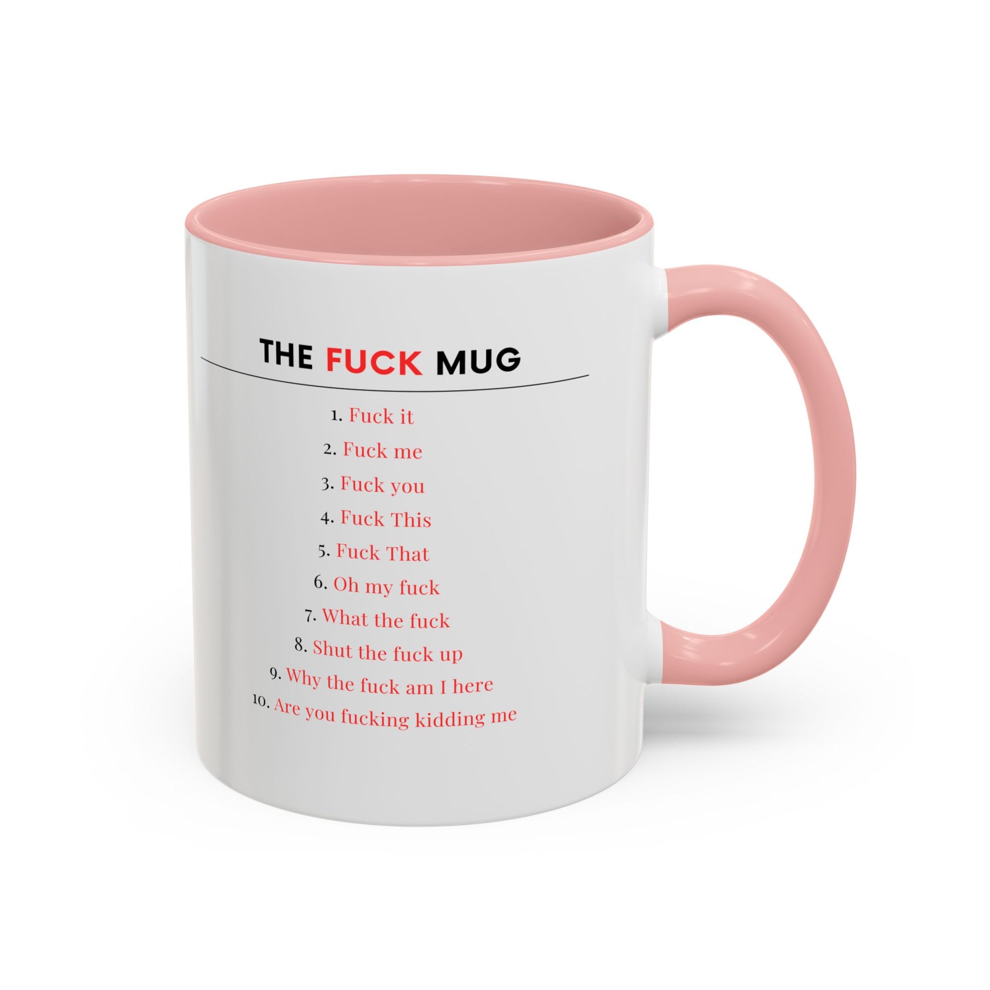 The F*ck Mug, Funny Adult Mug with Swear Words, Explicit Coffee Cup, NSFW Office Humor Gift, Sarcastic Mood Tracker Mug