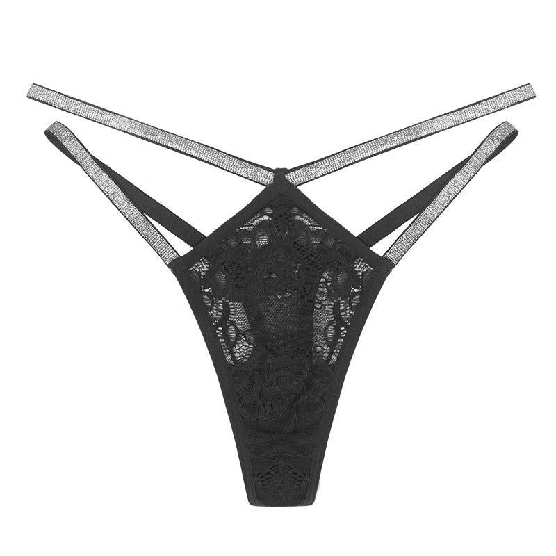 Double thin belt low waist European and American thong women's lace underwear